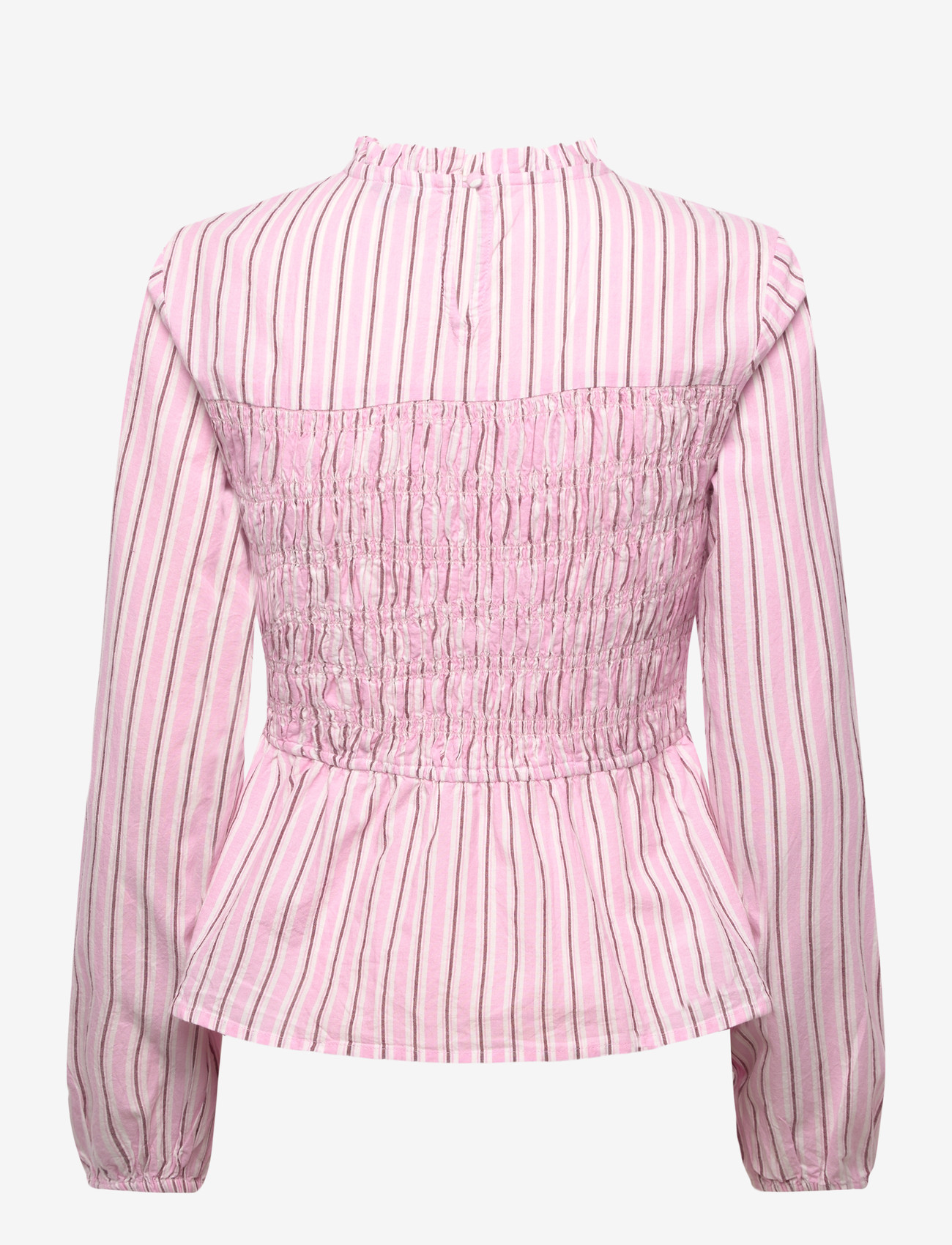 Bubbleroom - Smock Cotton Blouse - langärmlige blusen - light pink/striped - 2