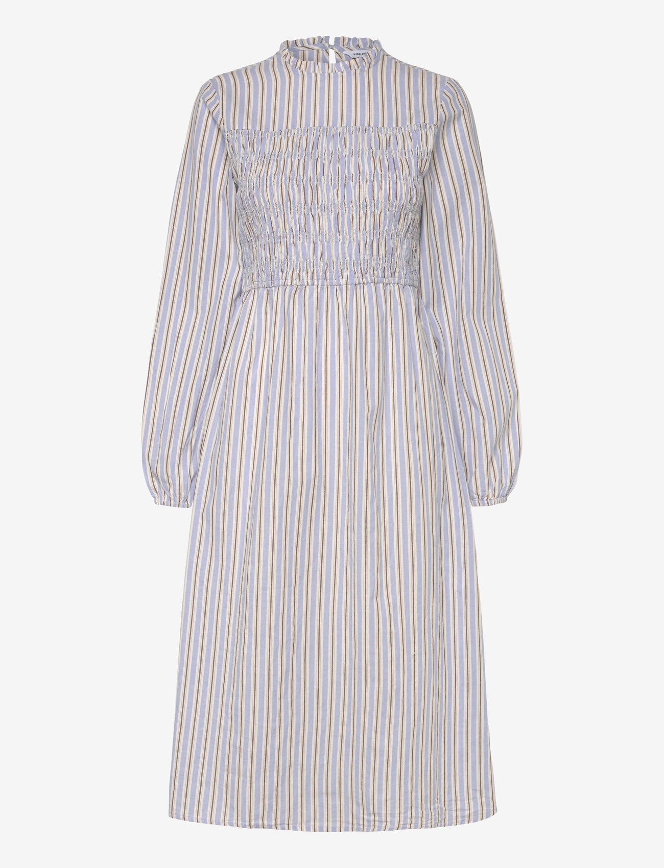 Bubbleroom Smock Cotton Dress - Maksimekot - BLUE/STRIPED / blue