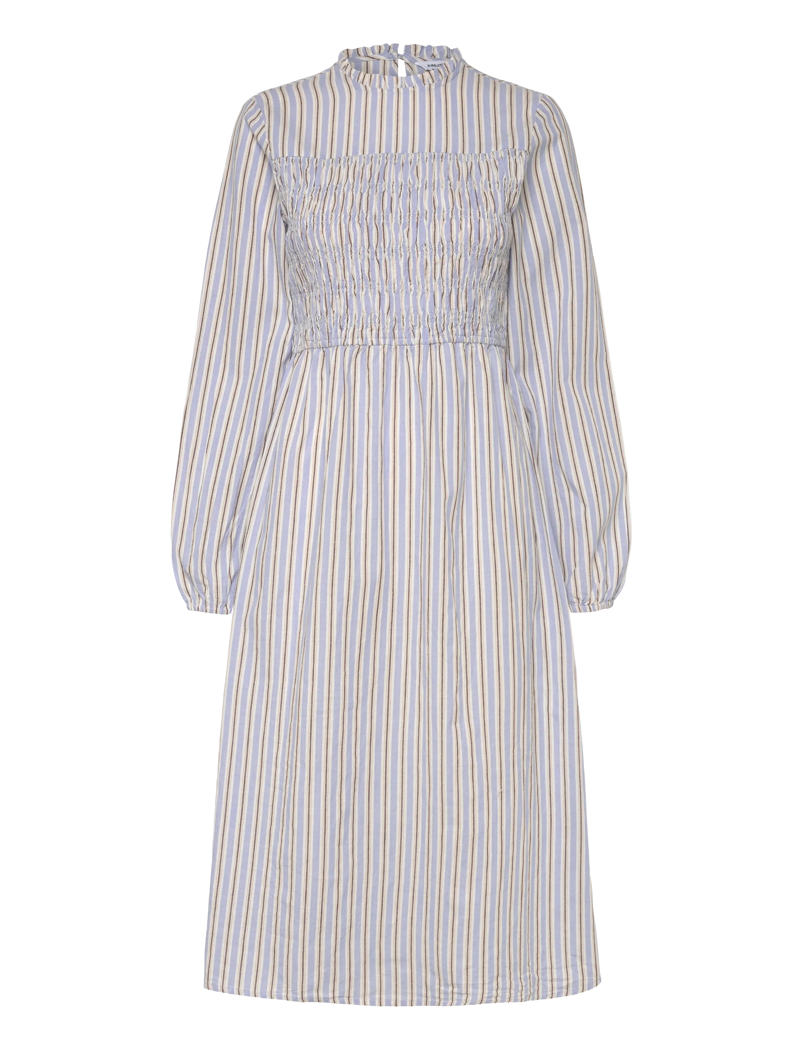 BUBBLEROOM Smock Baumwolle Kleid Blau - S - Damen