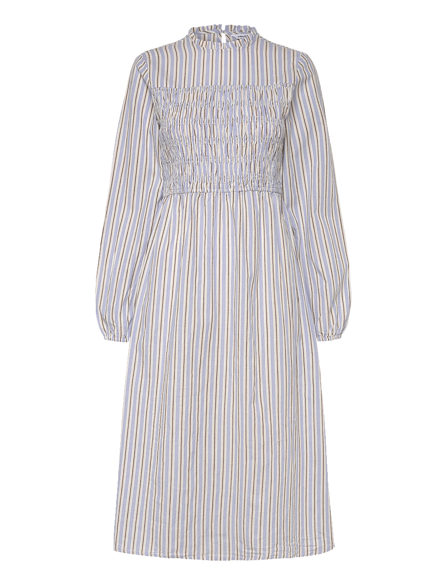 Bubbleroom - Smock Cotton Dress - maksikleidid - blue/striped - 1