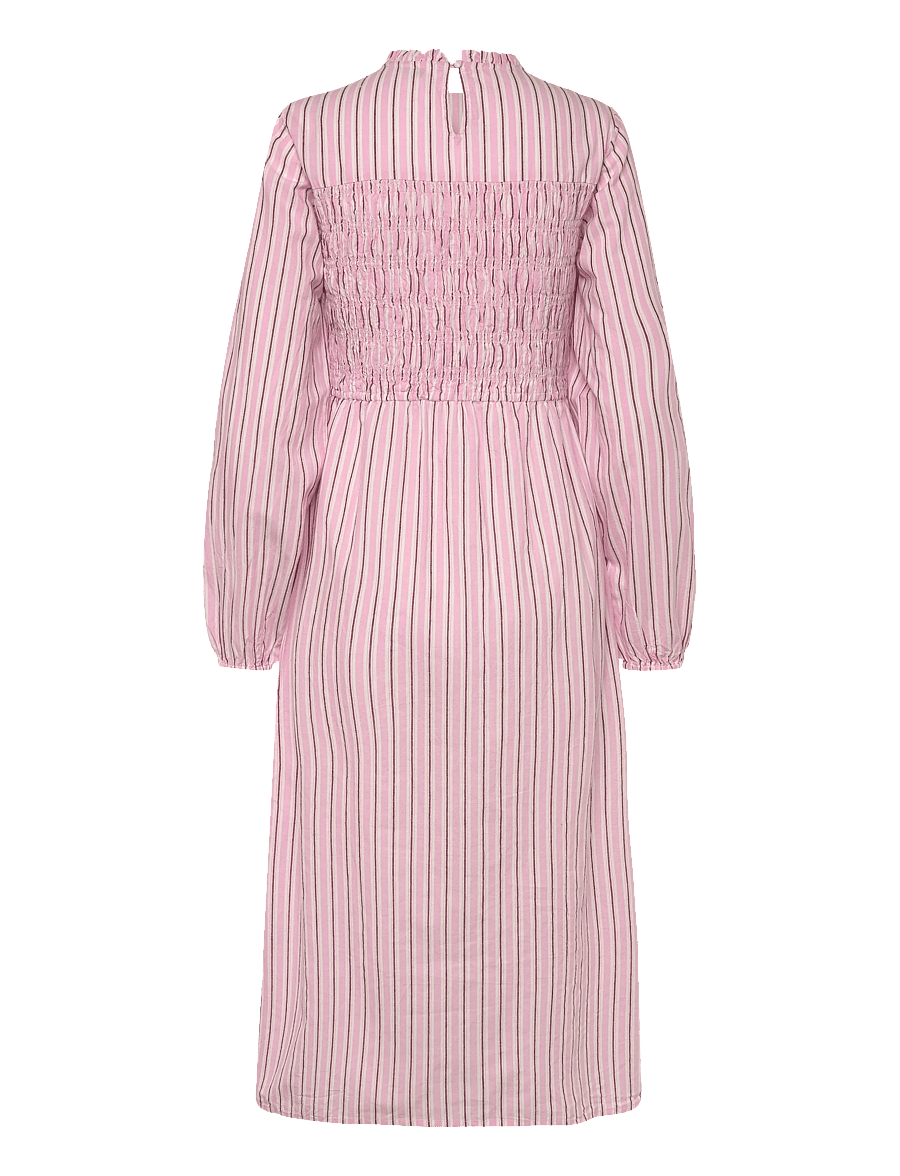 Bubbleroom - Smock Cotton Dress - maksikleidid - light pink/striped - 2