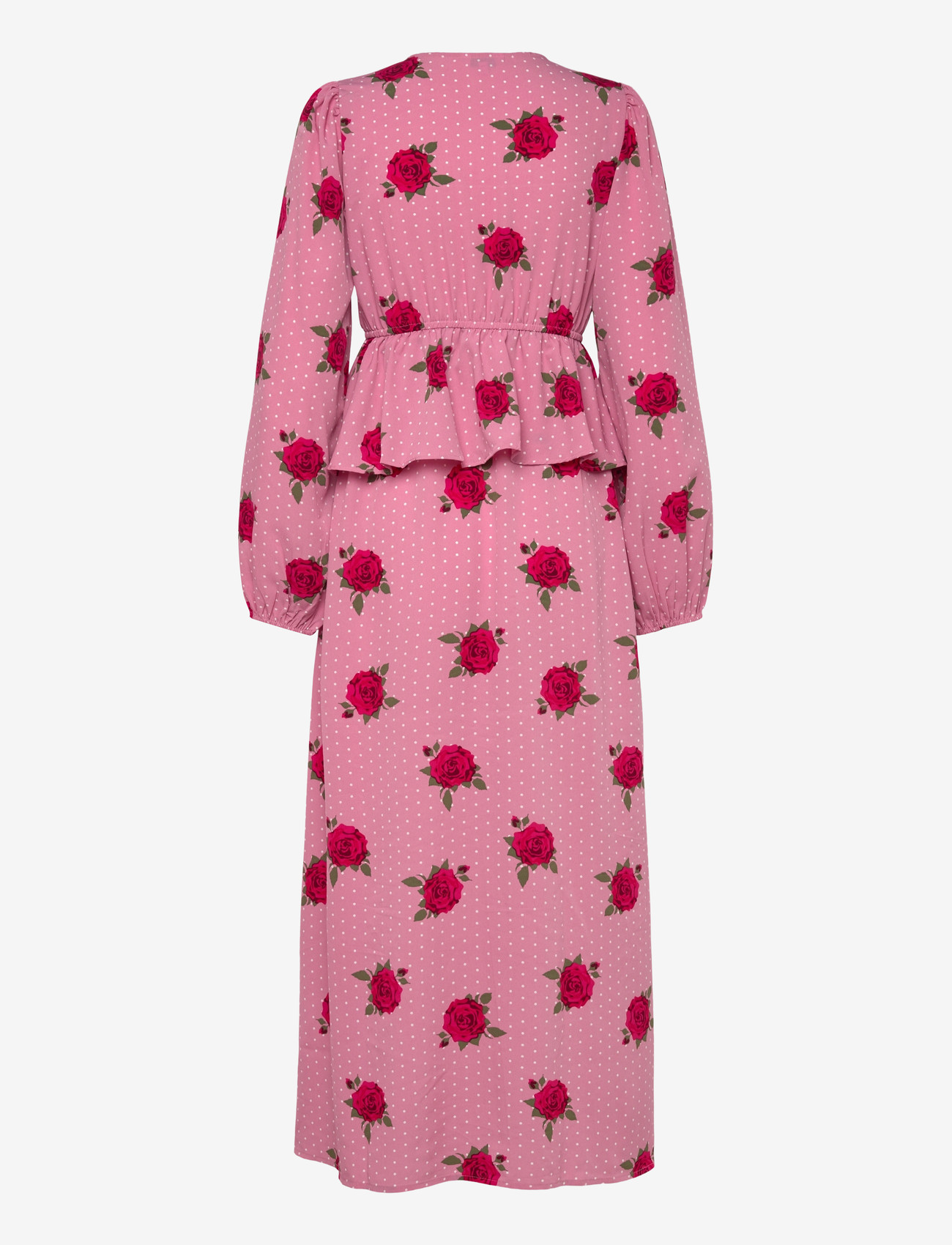 Bubbleroom - V-neck Flounce Maxi Dress - maxikleider - pink/patterned - 2