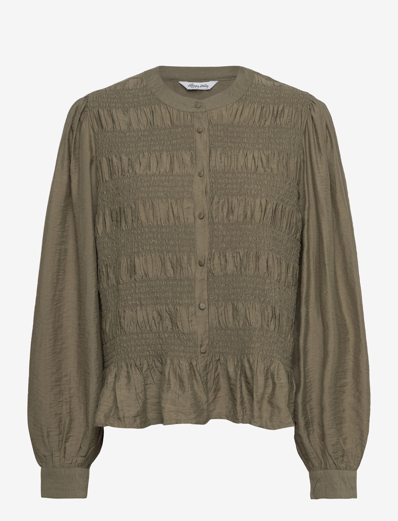 Bubbleroom - Smock Blouse - langærmede bluser - khaki green - 1