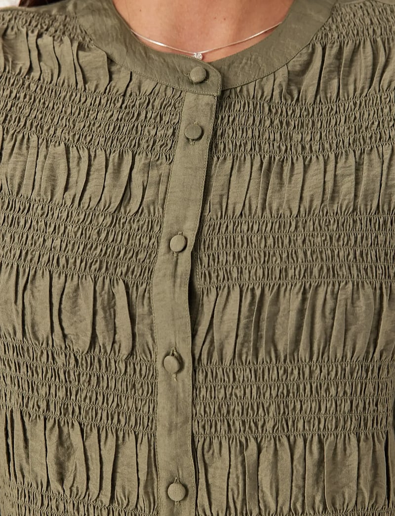 Bubbleroom - Smock Blouse - langärmlige blusen - khaki green - 4