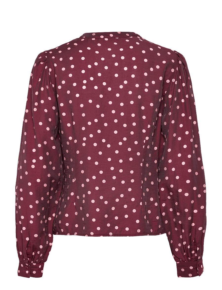 Bubbleroom - Smock Blouse - langärmelige blusen - wine-red/patterned - 2