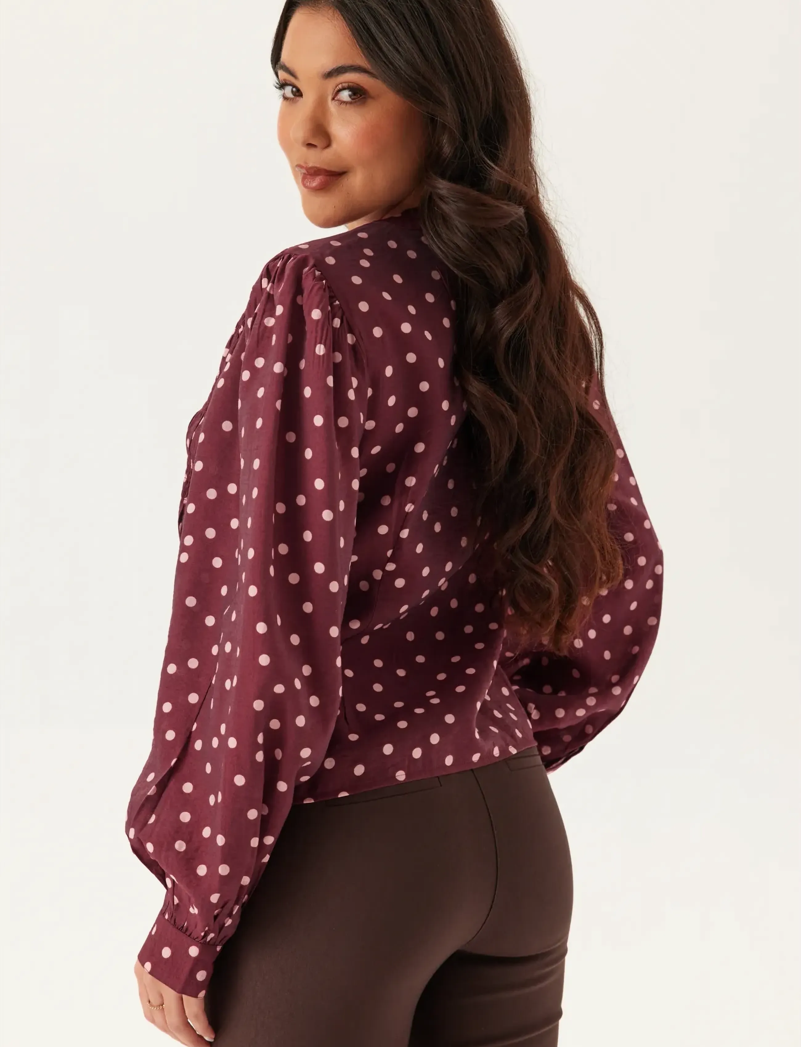 Bubbleroom - Smock Blouse - langærmede bluser - wine-red/patterned - 3