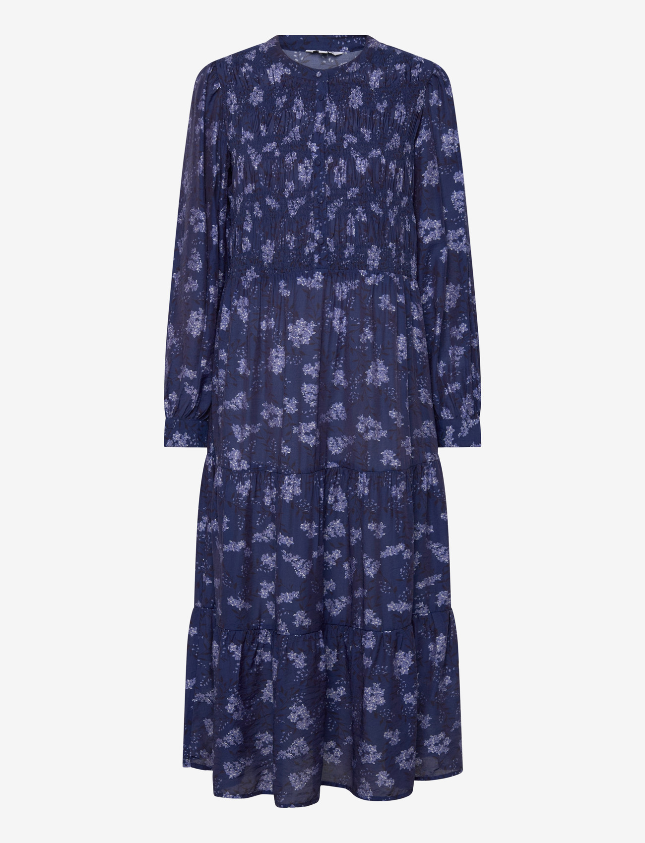 Bubbleroom - Smock Midi Dress - sommarklänningar - blue/floral - 1