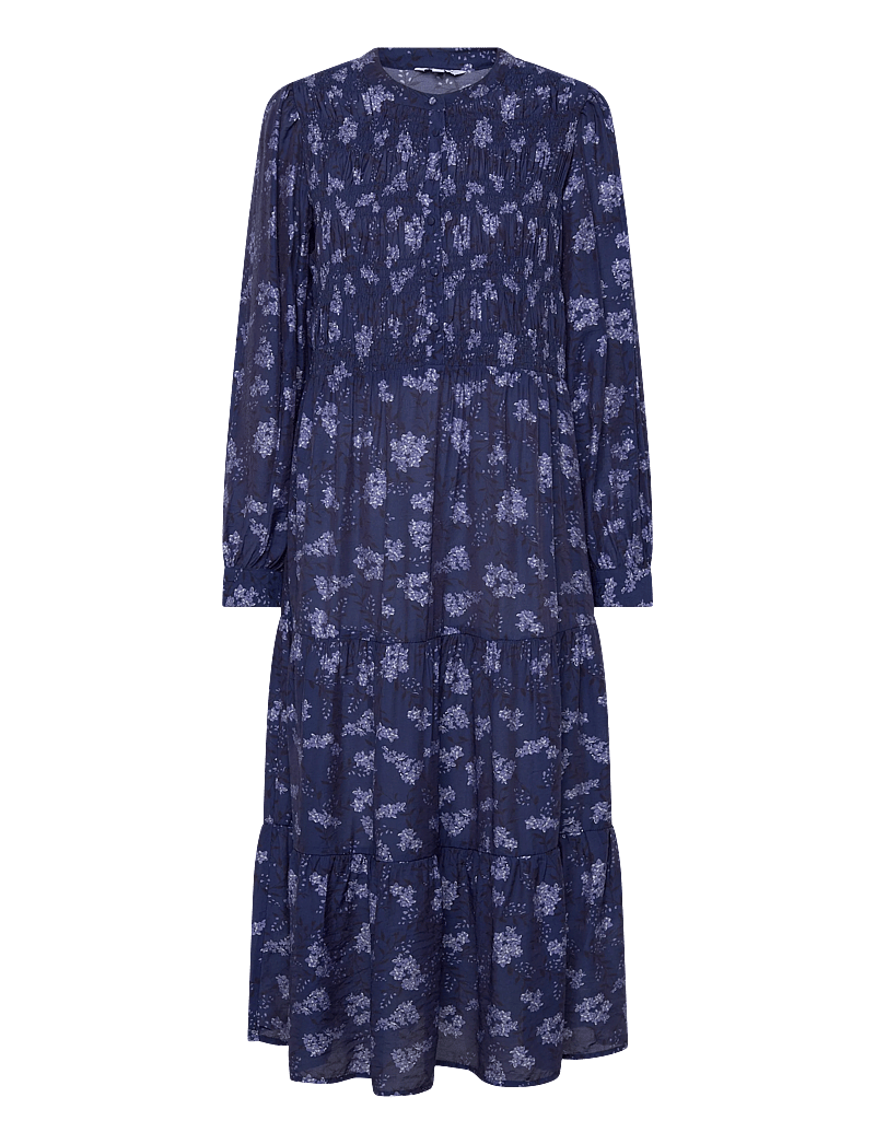 Bubbleroom - Smock Midi Dress - sommarklänningar - blue/floral - 1