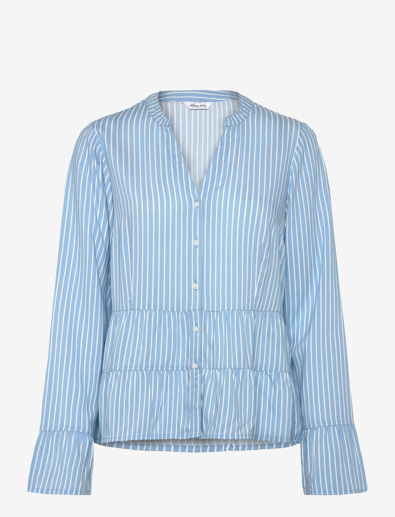 Bubbleroom - Flounce Shirt - langärmlige hemden - blue/striped - 1