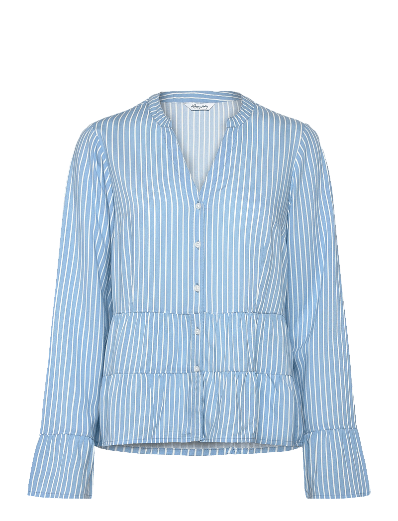 Bubbleroom - Flounce Shirt - langärmlige hemden - blue/striped - 1
