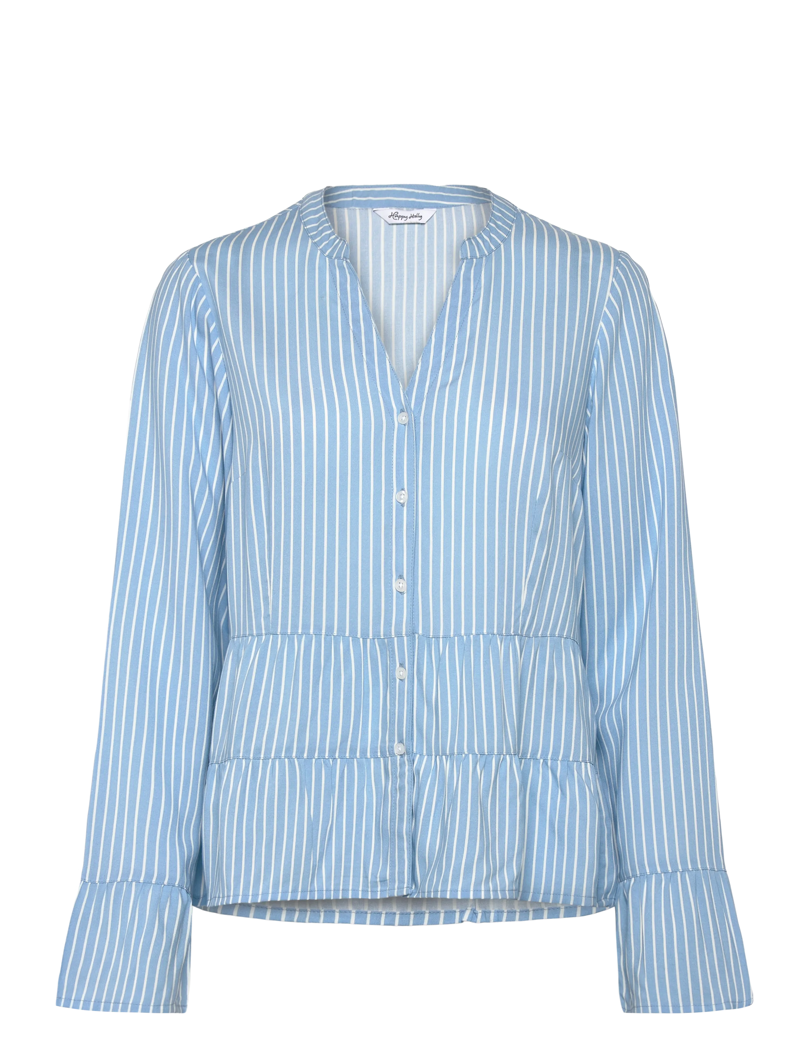 Bubbleroom - Flounce Shirt - langärmlige hemden - blue/striped - 1