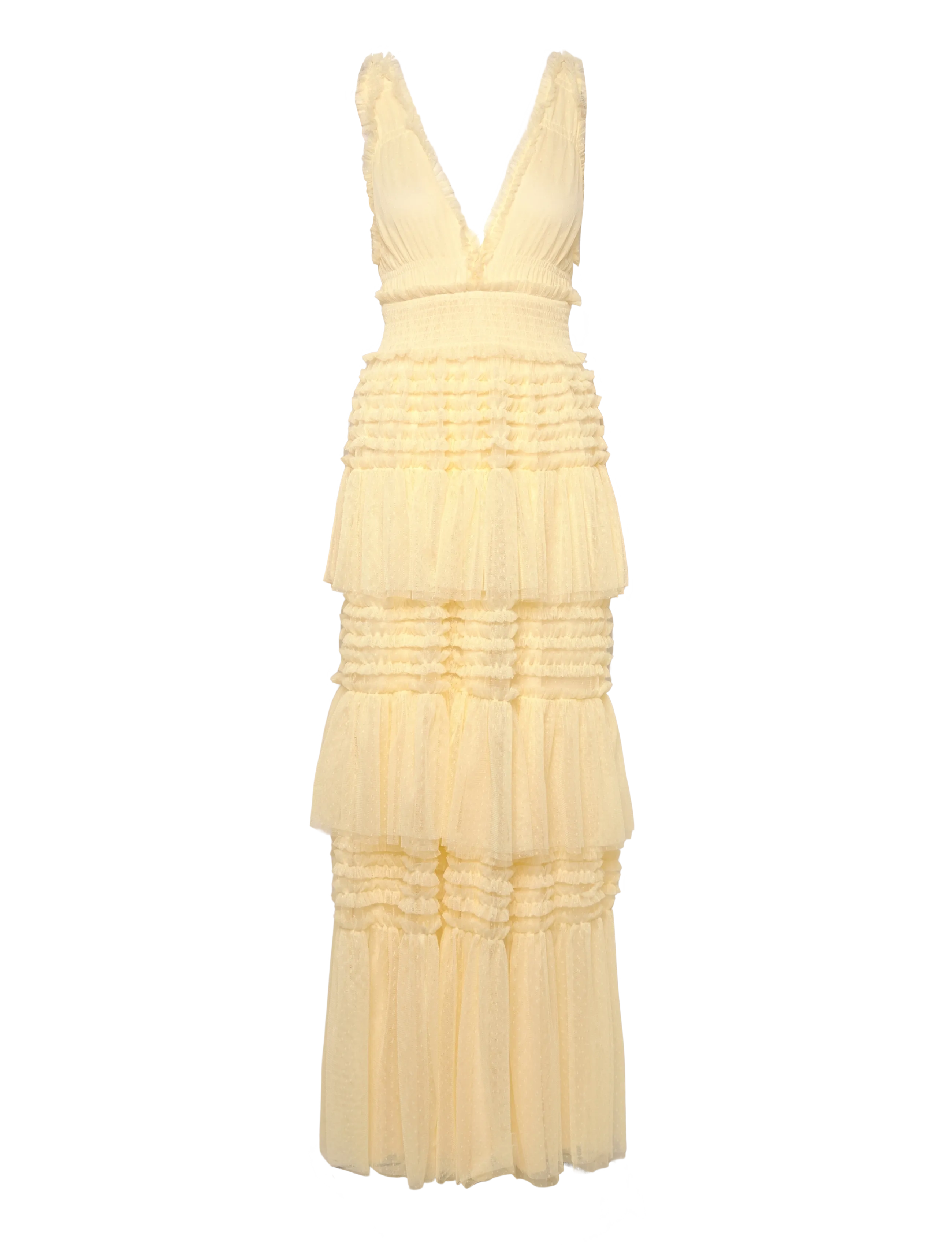 Bubbleroom - Frill Dotted Tulle Gown