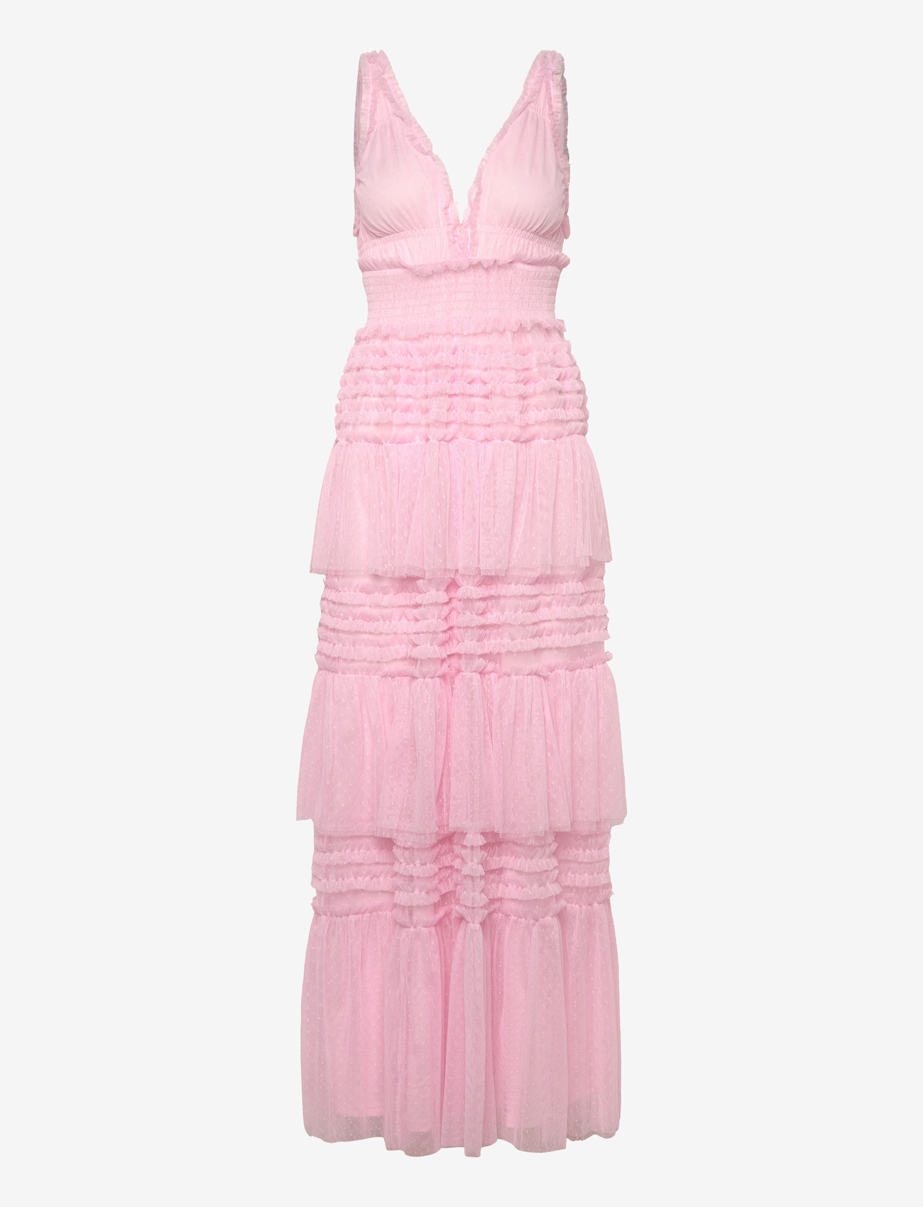 Bubbleroom - Frill Dotted Tulle Gown - Õhtukleidid - light pink - 1