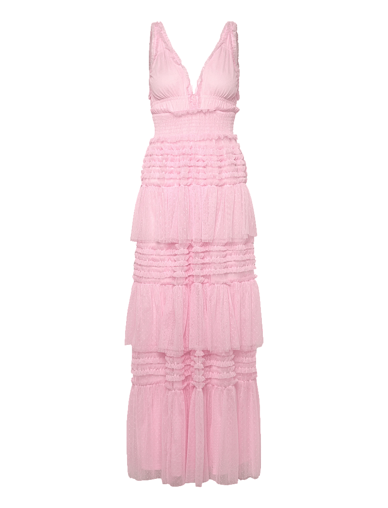 Bubbleroom - Frill Dotted Tulle Gown - Õhtukleidid - light pink - 1