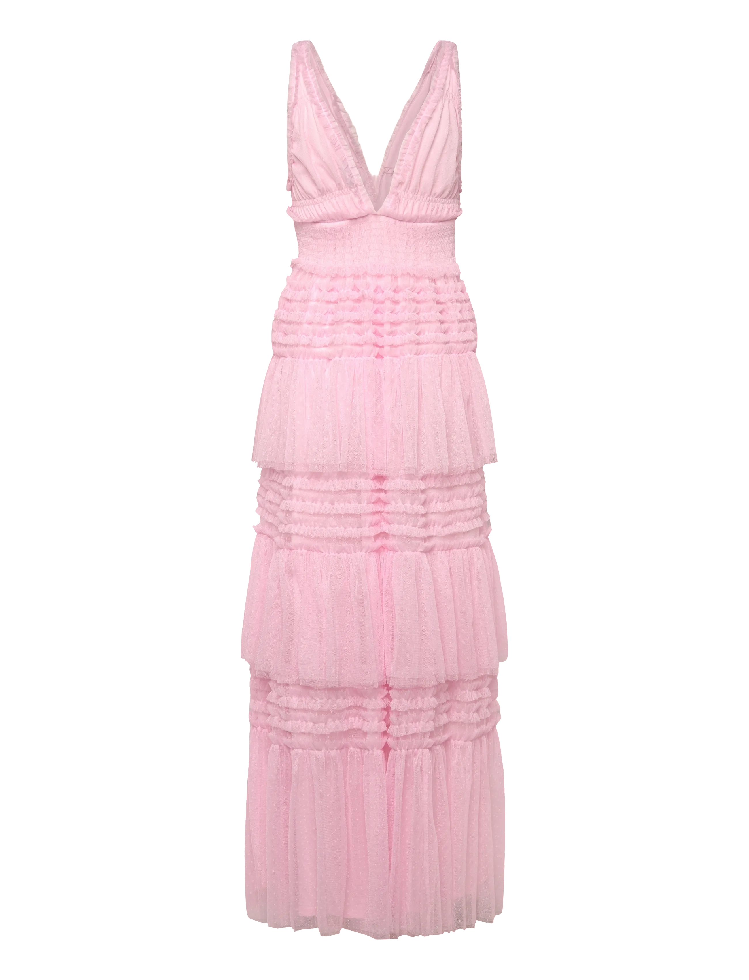 Bubbleroom - Frill Dotted Tulle Gown - evening dresses - light pink - 2