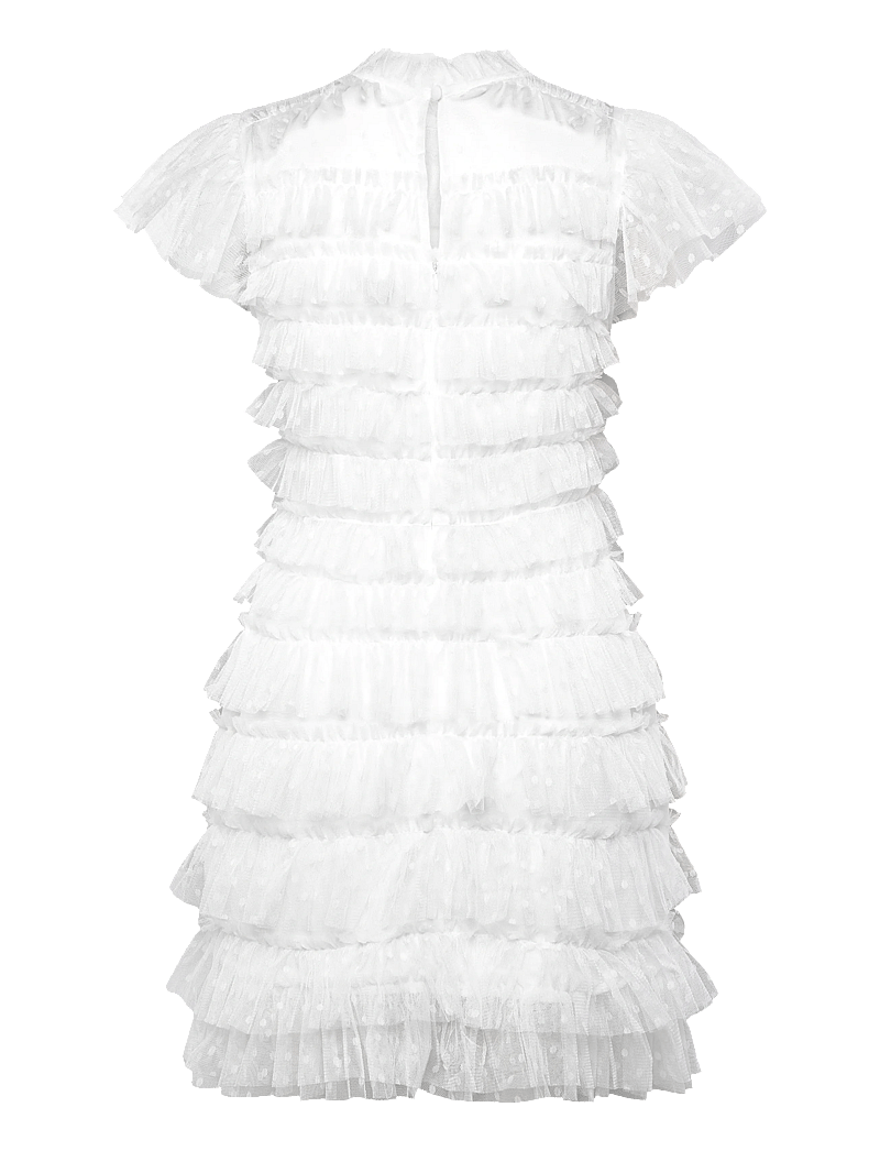 Bubbleroom - High Neck Tulle Frill Dress - festklänningar - white - 2