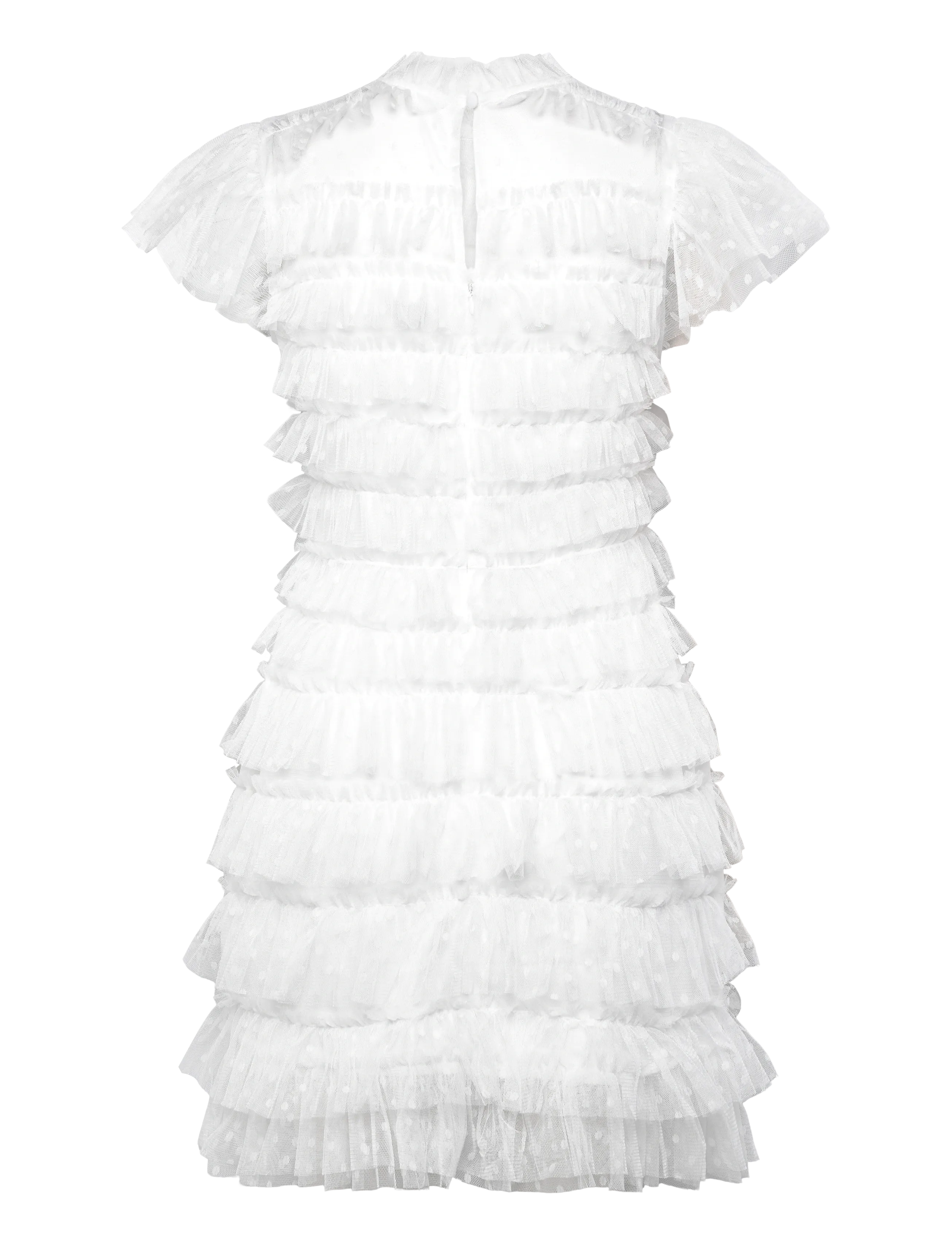 Bubbleroom - High Neck Tulle Frill Dress - konfirmationstøj - white - 2