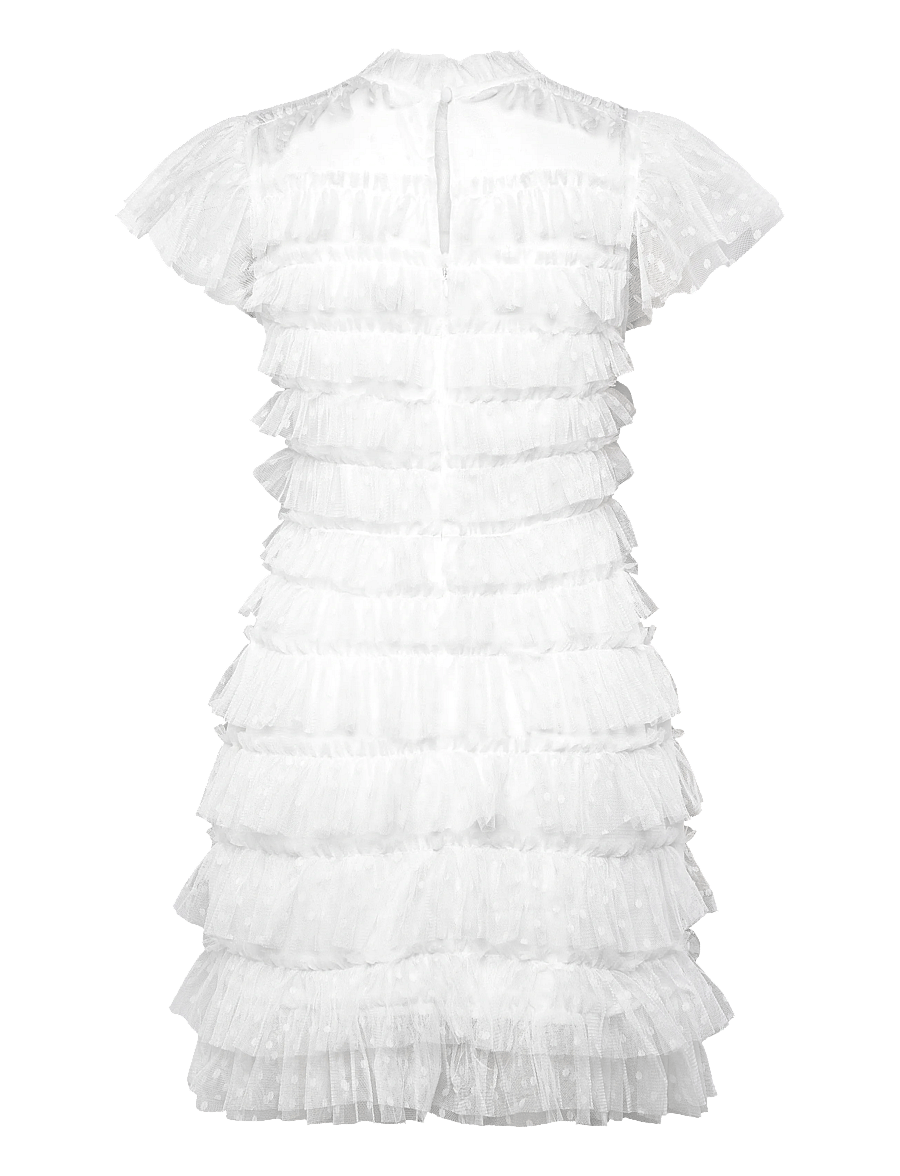 Bubbleroom - High Neck Tulle Frill Dress - konfirmationstøj - white - 2
