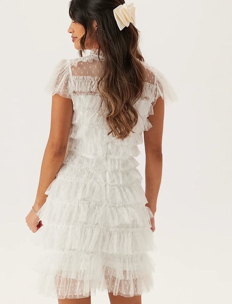 Bubbleroom - High Neck Tulle Frill Dress - festklänningar - white - 3
