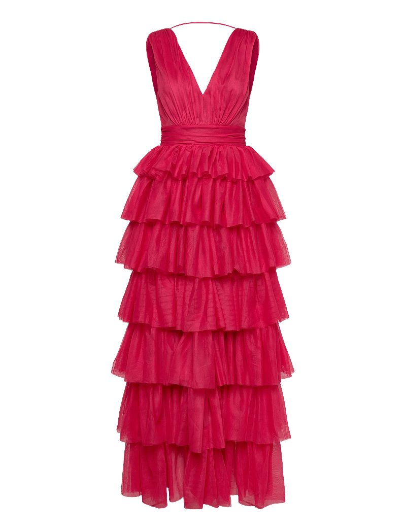 Bubbleroom - Tulle Frill Gown - aftonklänningar - fuchsia - 1