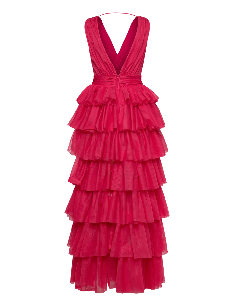 Bubbleroom - Tulle Frill Gown - fuchsia - 2