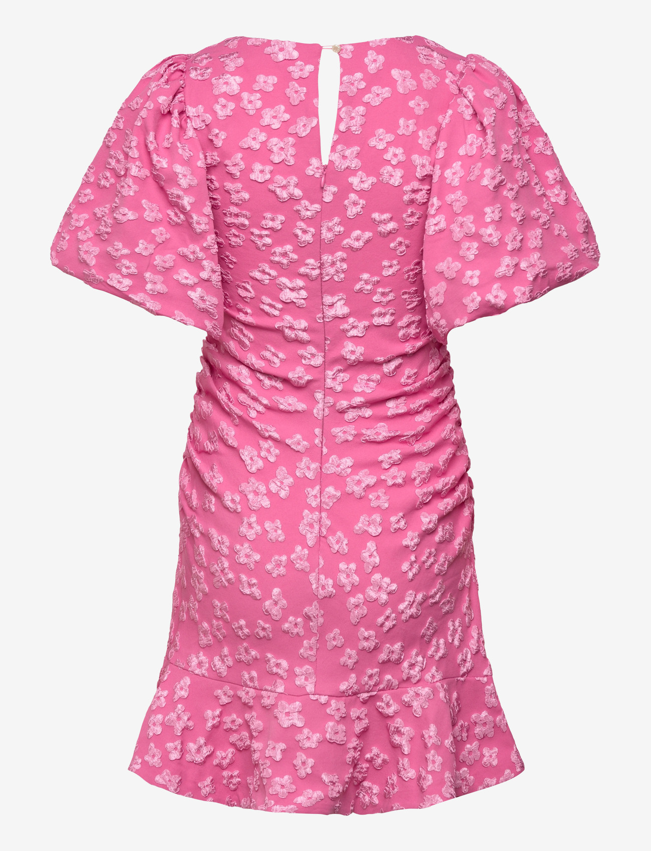 Bubbleroom - Jacquard Flounce Short Dress - sommerkleider - pink - 2