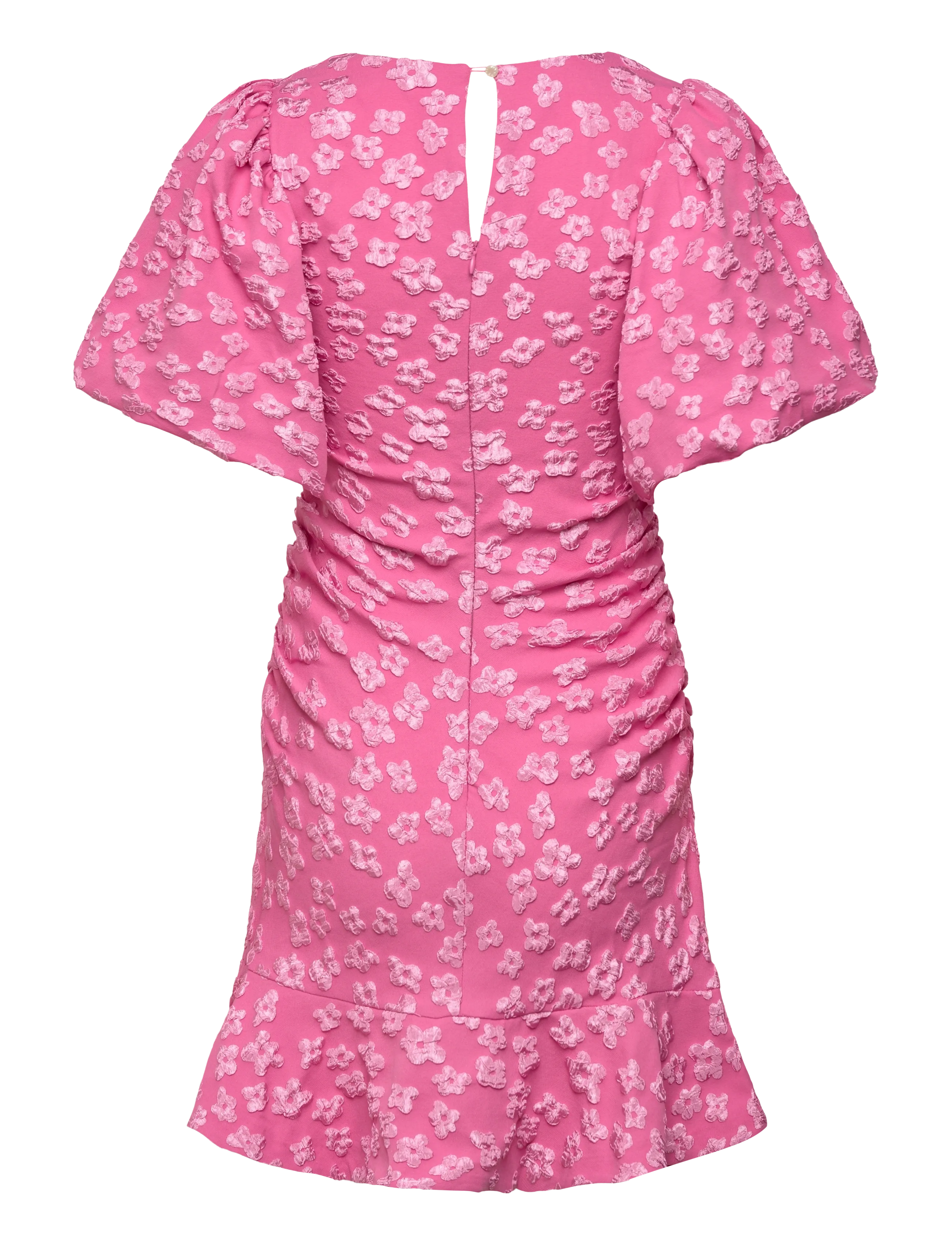 Bubbleroom - Jacquard Flounce Short Dress - sommerkleider - pink - 2