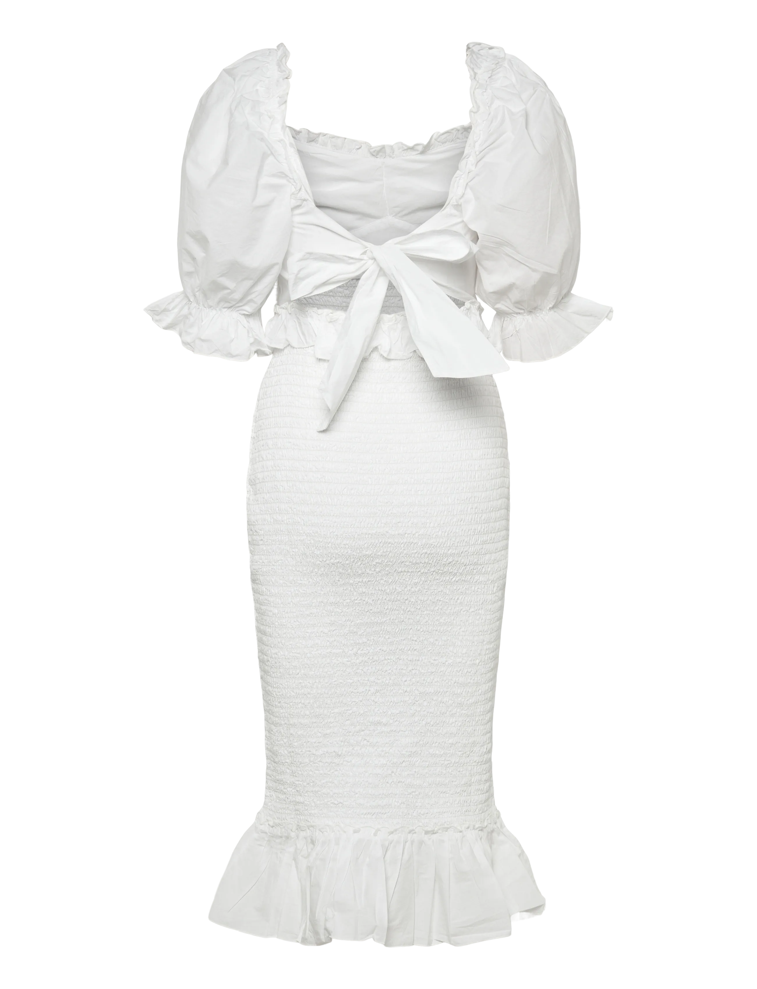 Bubbleroom - Bustier Smock Ankle Dress - confirmation - white - 2
