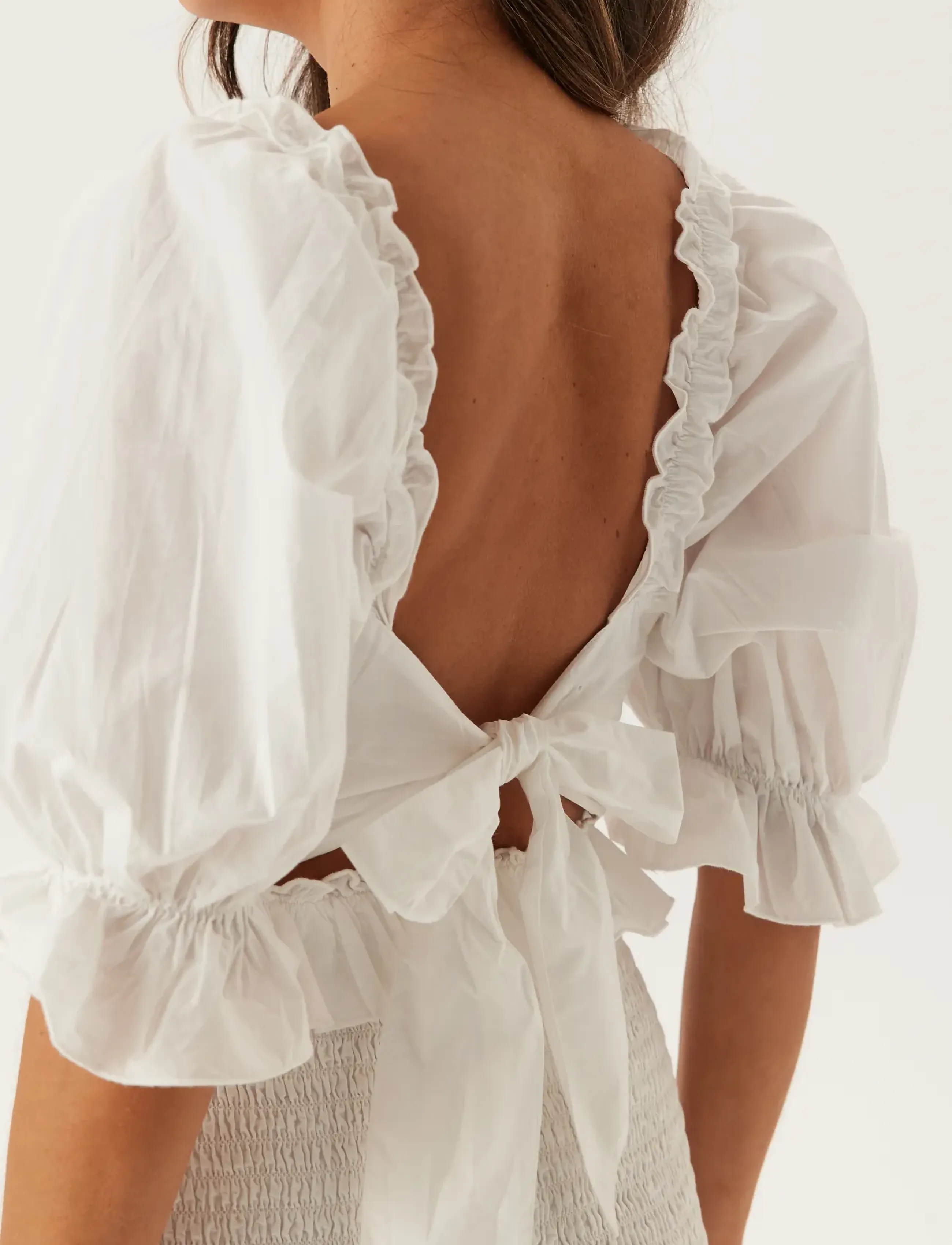 Bubbleroom - Bustier Smock Ankle Dress - confirmation - white - 5
