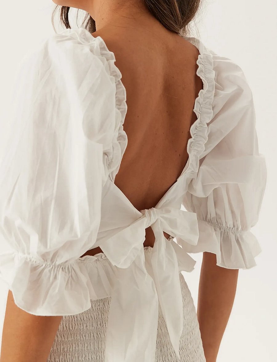 Bubbleroom - Bustier Smock Ankle Dress - konfirmation - white - 5