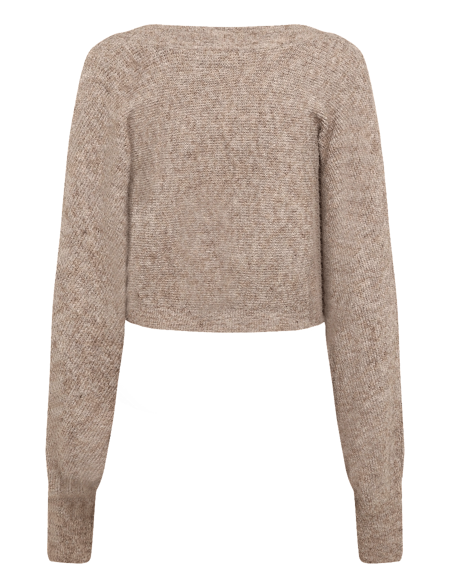 Bubbleroom - Knitted Bolero - crop tops - dark beige - 2