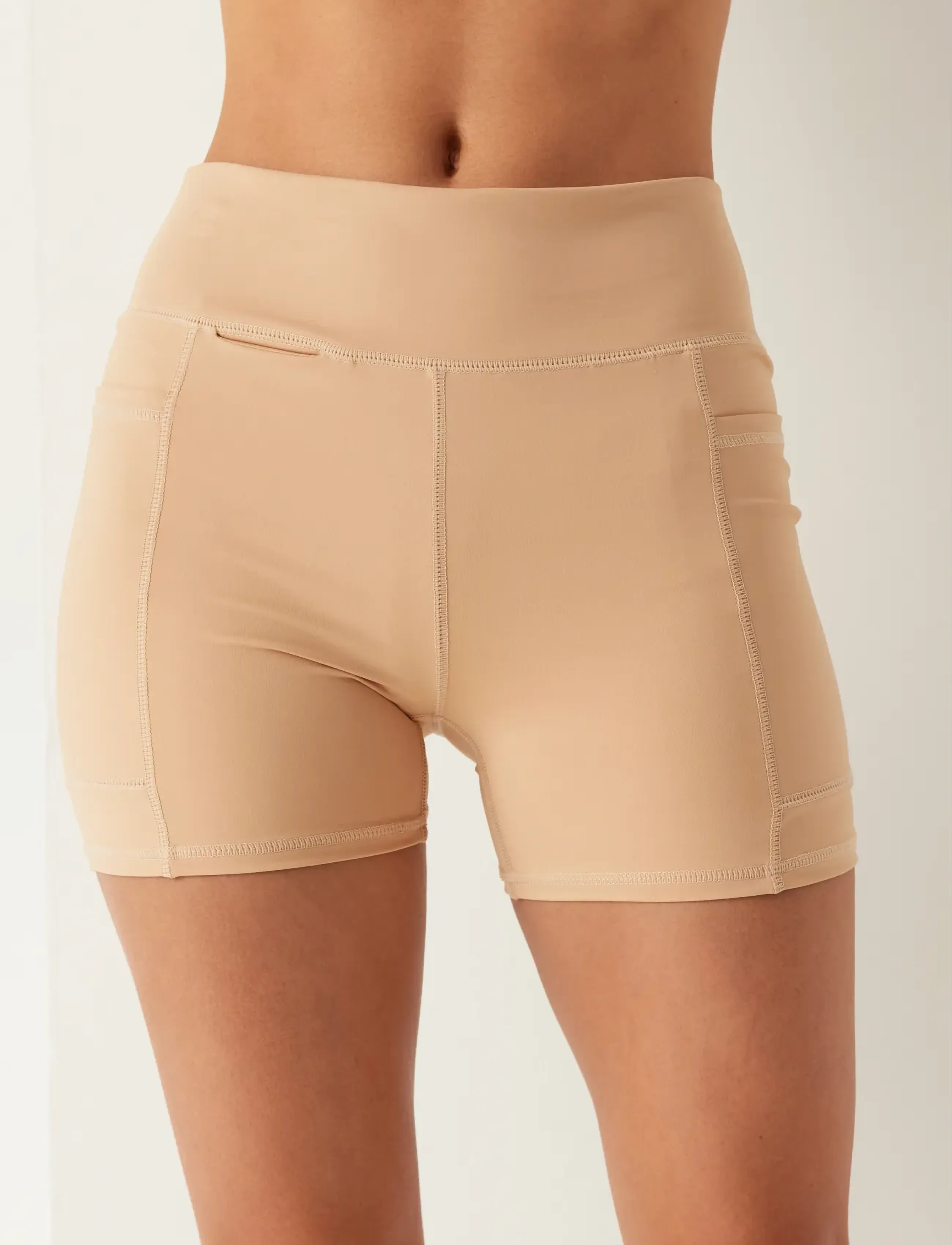 Bubbleroom - Pocket Biker Shorts - beige - 3