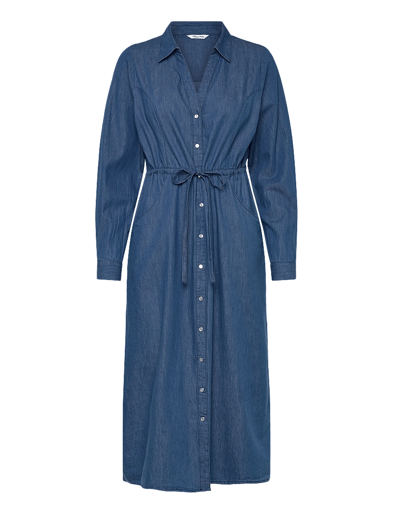 Bubbleroom - Denim Shirt Dress - skjortklänningar - light blue - 1