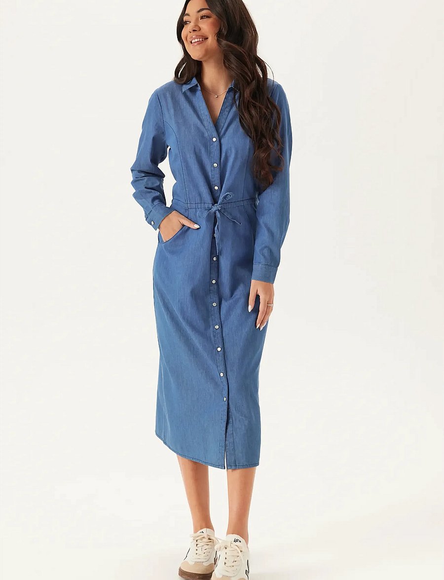Bubbleroom - Denim Shirt Dress - hemdkleider - light blue - 0