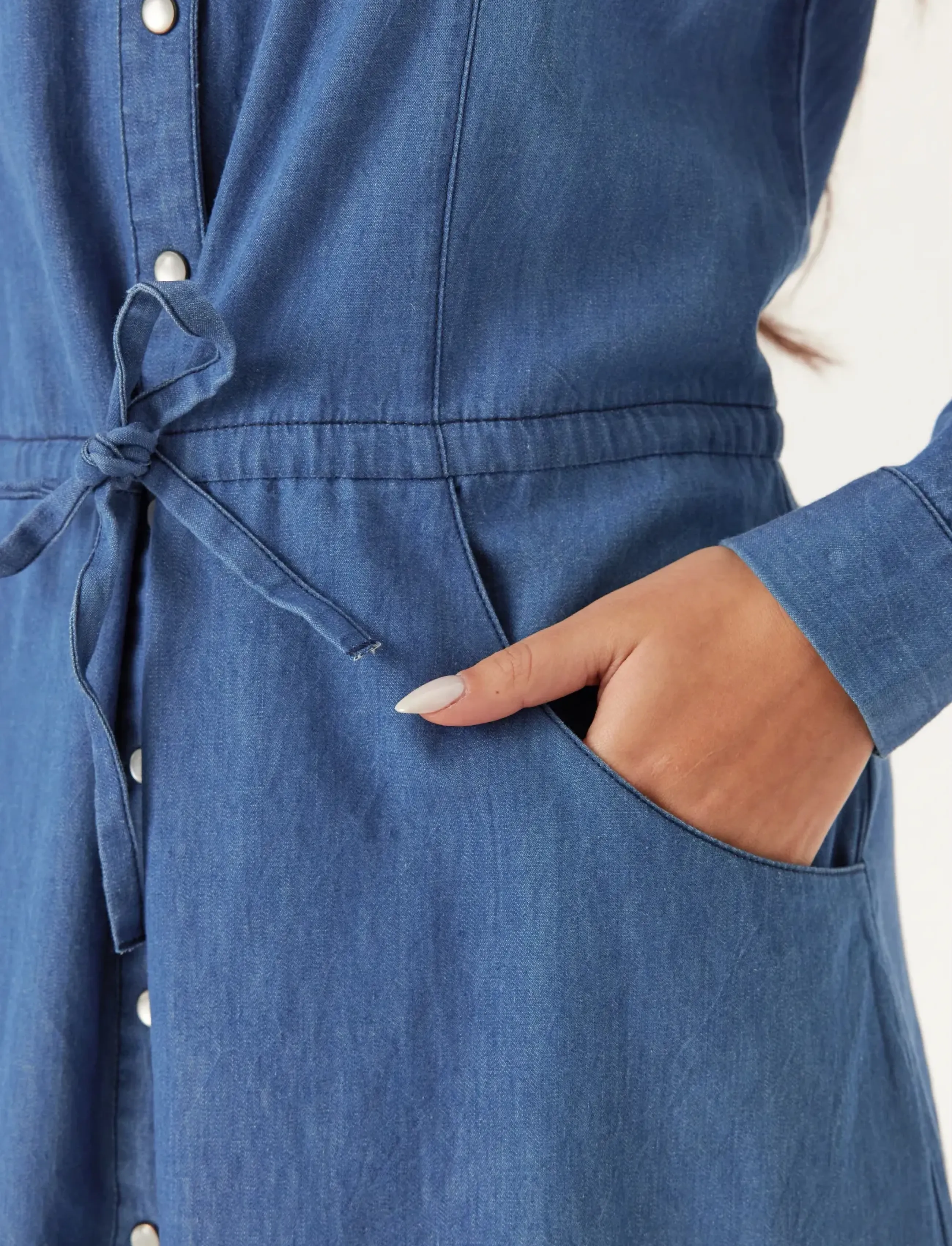 Bubbleroom - Denim Shirt Dress - skjortekjoler - light blue - 3