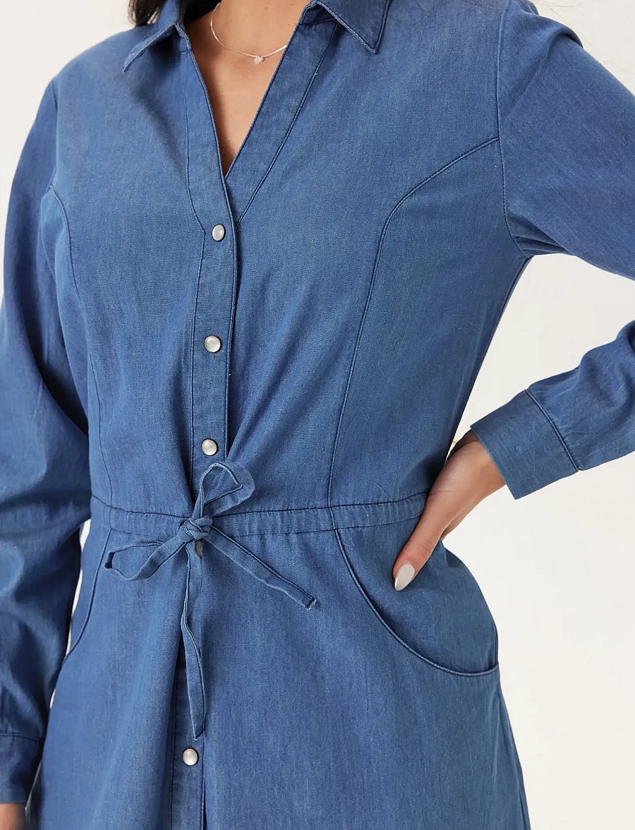 Bubbleroom - Denim Shirt Dress - hemdkleider - light blue - 4