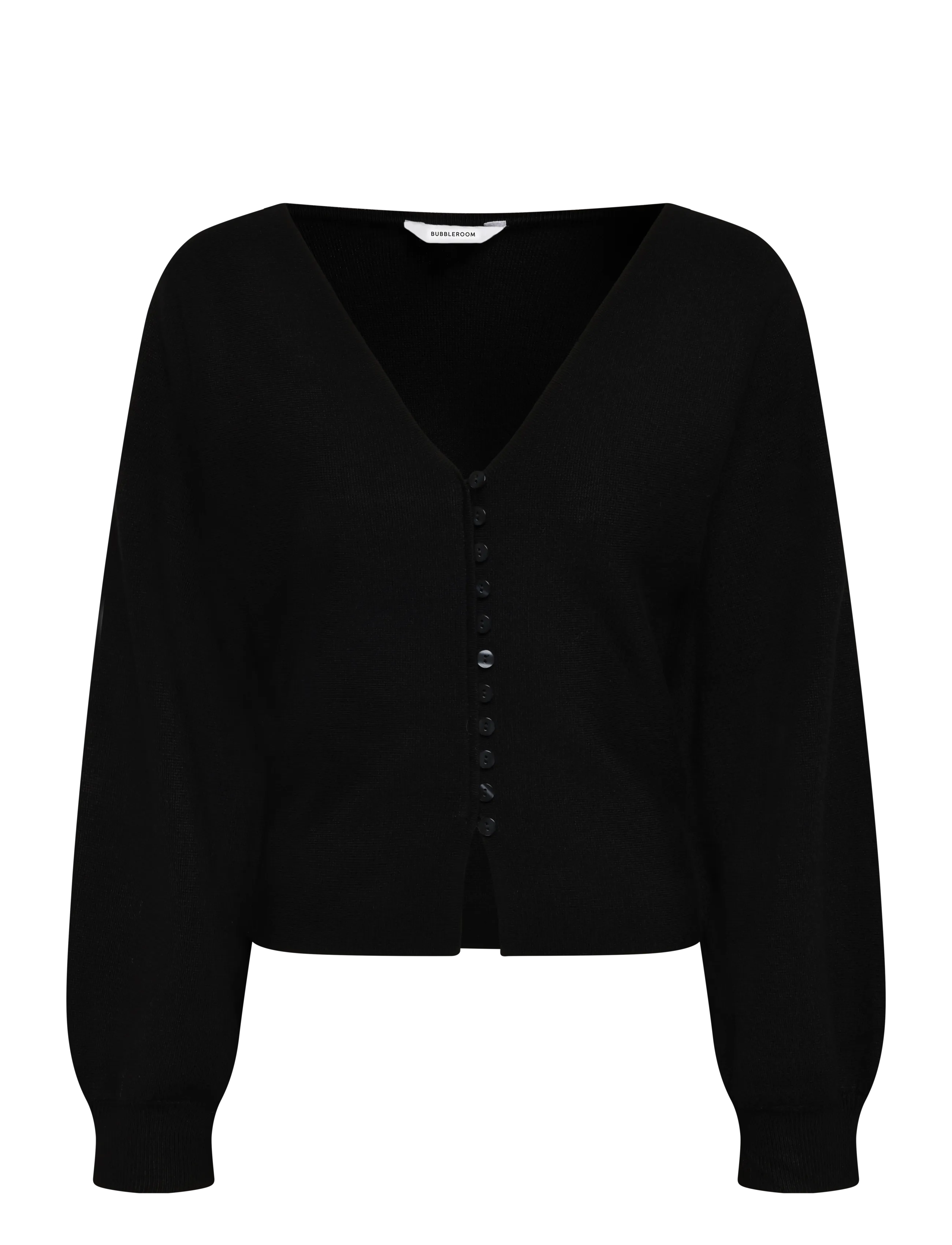 Bubbleroom Knitted Cardigan - Riided - BLACK / black