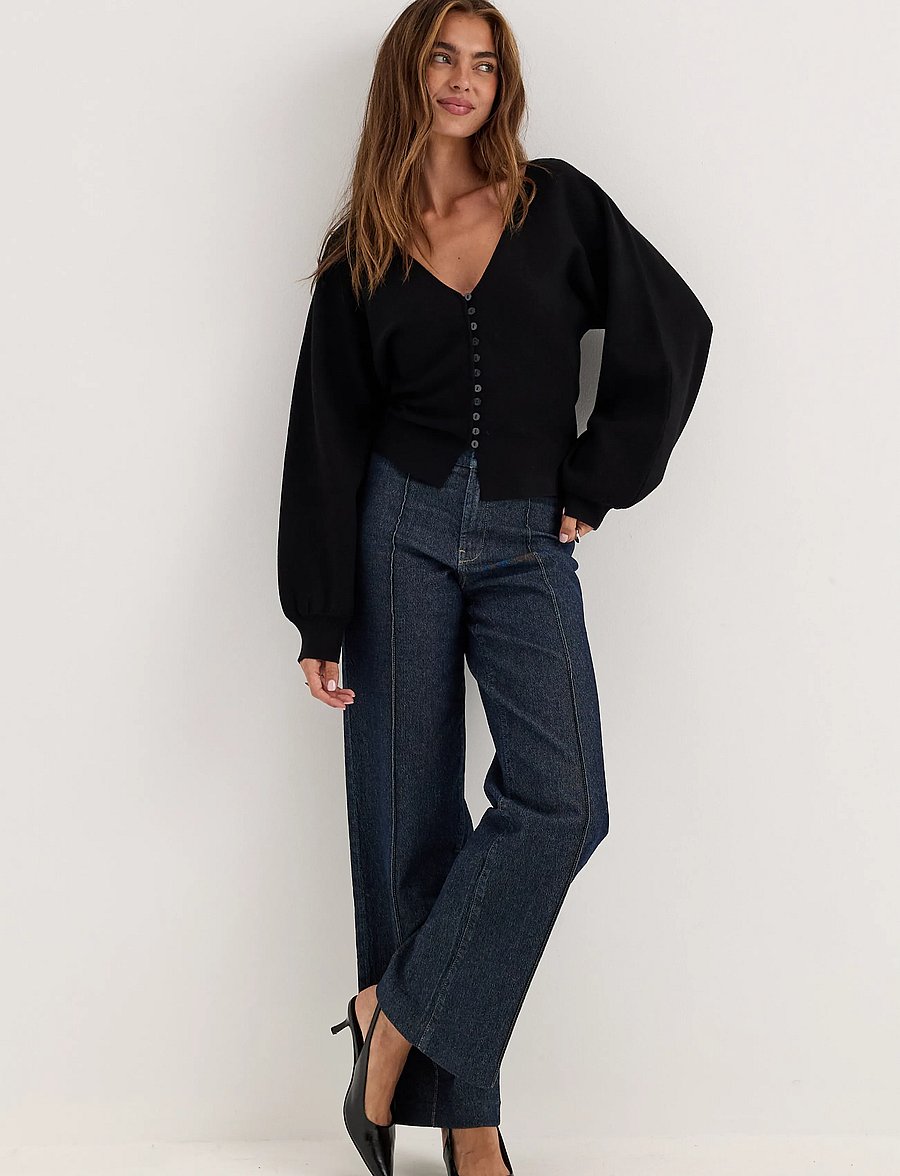Bubbleroom - Knitted Cardigan - kardiganid - black - 3