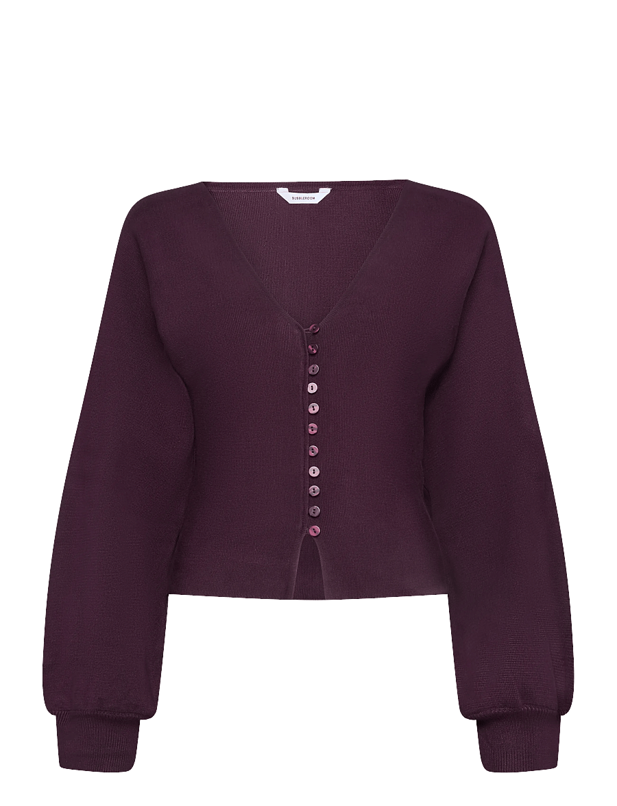 Bubbleroom - Knitted Cardigan - strickjacken - dark plum - 1