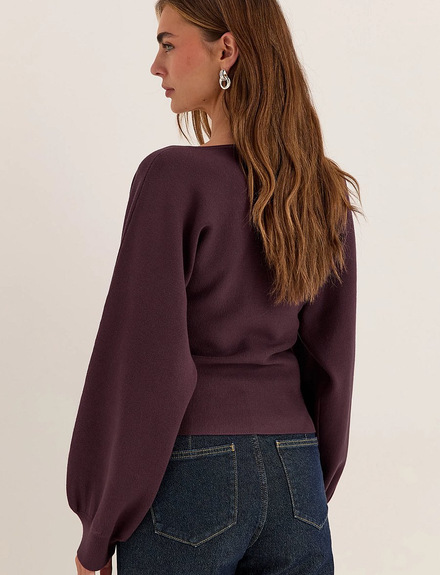 Bubbleroom - Knitted Cardigan - strickjacken - dark plum - 3