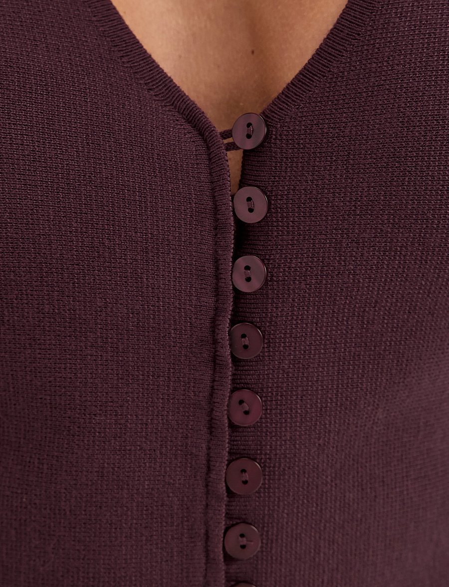Bubbleroom - Knitted Cardigan - strickjacken - dark plum - 5