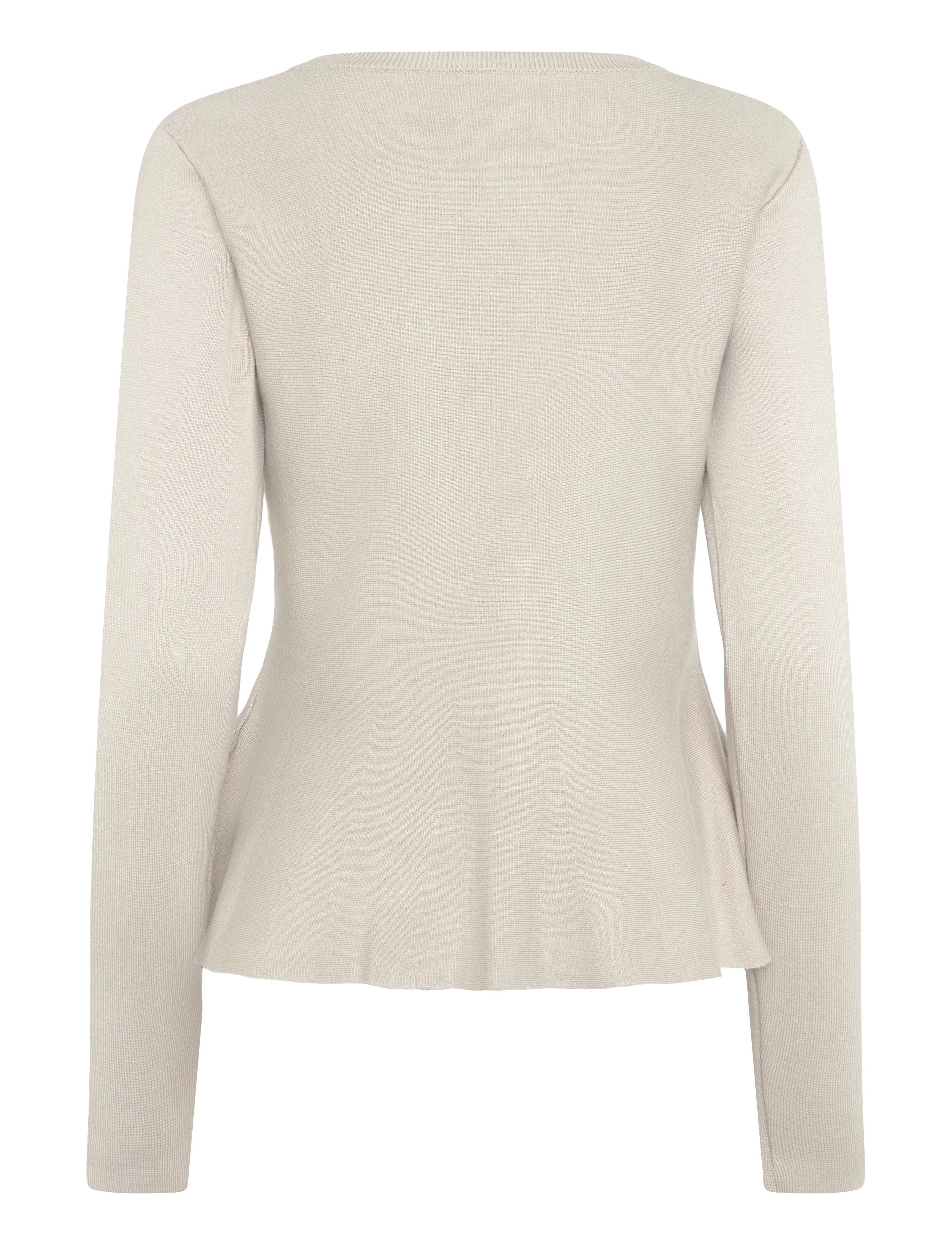 Bubbleroom - Knitted Peplum Cardigan - strickjacken - light beige - 2