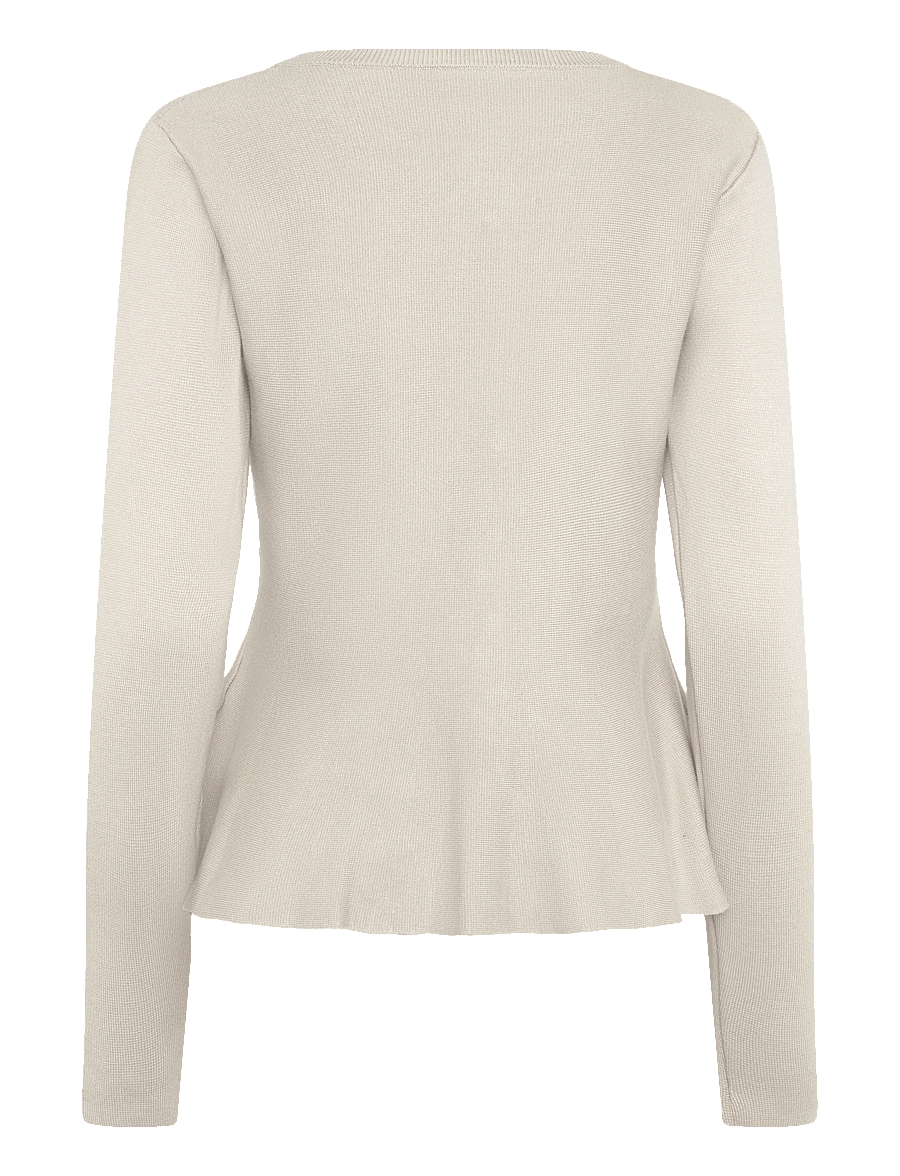 Bubbleroom - Knitted Peplum Cardigan - strickjacken - light beige - 2