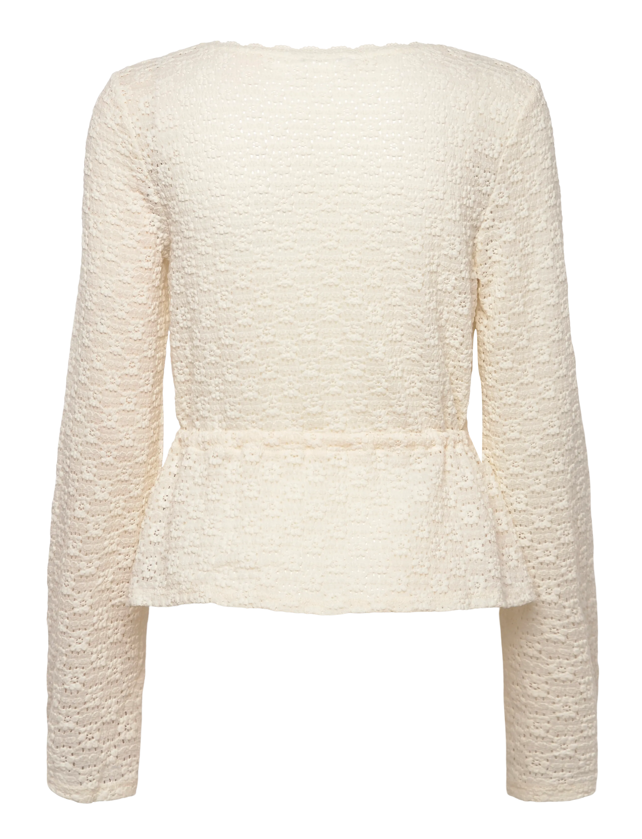 Bubbleroom - Peplum Lace Cardigan - cardigans - offwhite - 2