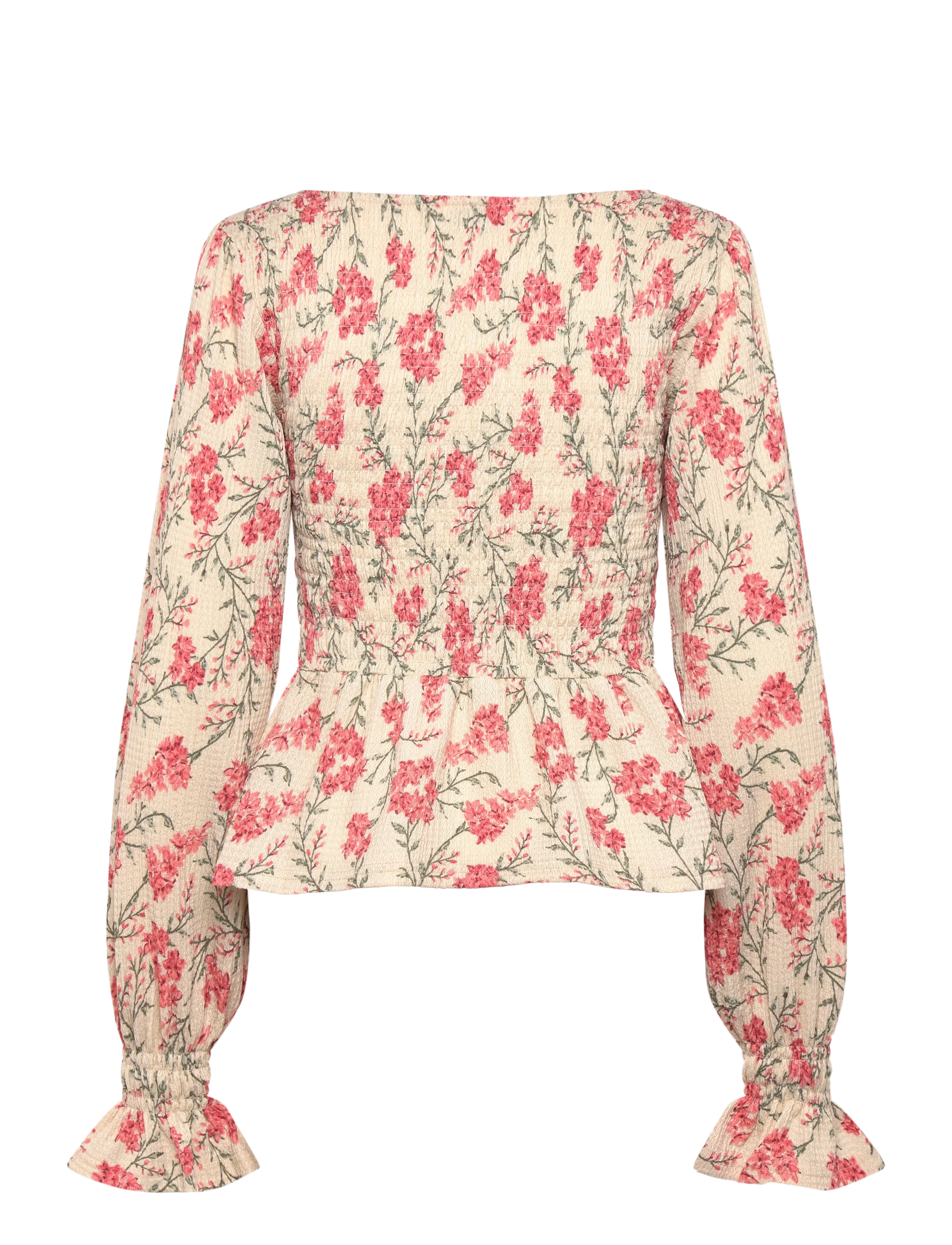 Bubbleroom - Structure Smock Peplum Top - blouses à manches longues - floral/patterned - 2