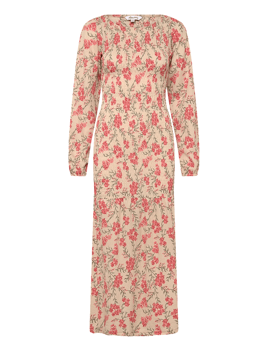 Bubbleroom - Structure Smock Midi Dress - sommarklänningar - floral/patterned - 1