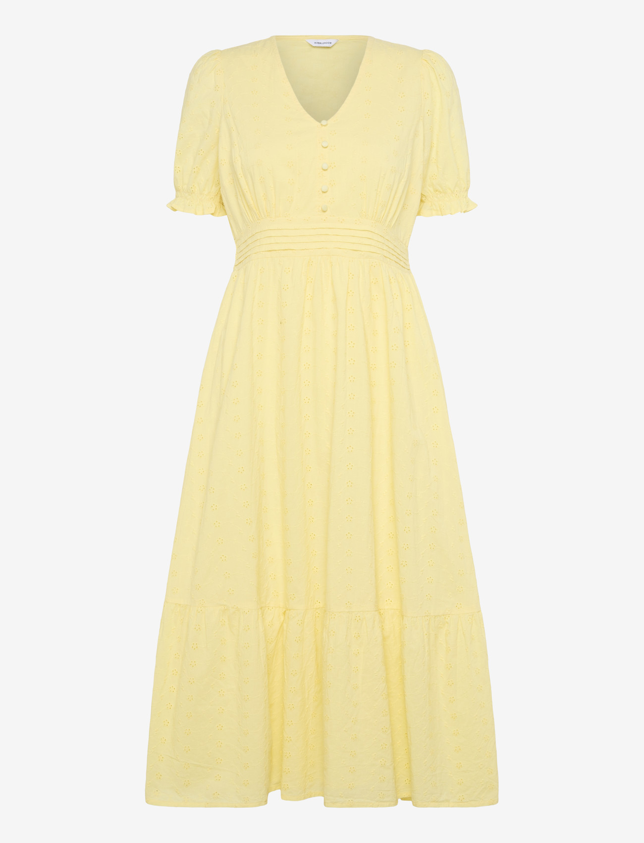 Bubbleroom Broderie Anglaise Dress - Dresses - LIGHT YELLOW / yellow