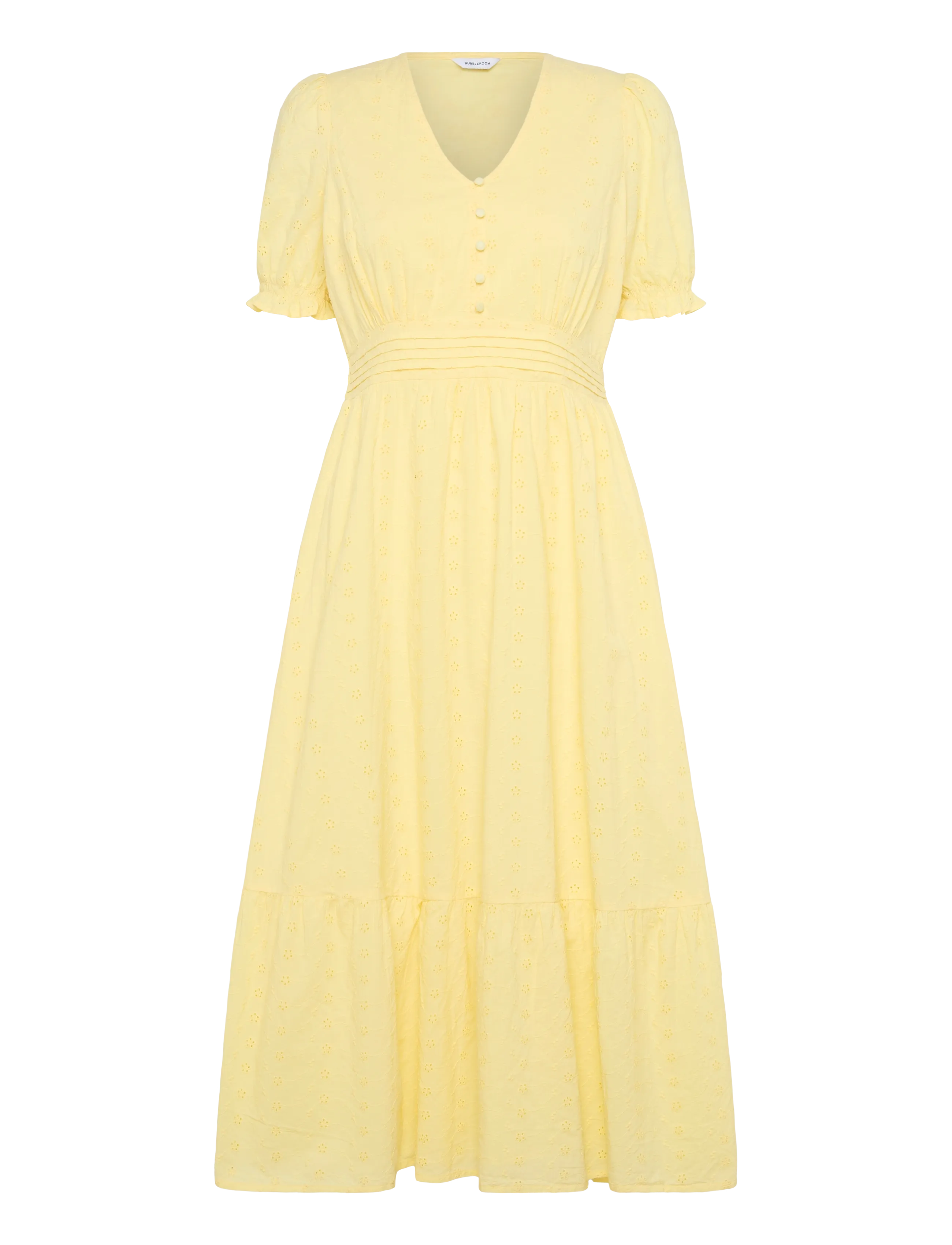 Bubbleroom Broderie Anglaise Dress - Maxi kjoler - LIGHT YELLOW / yellow