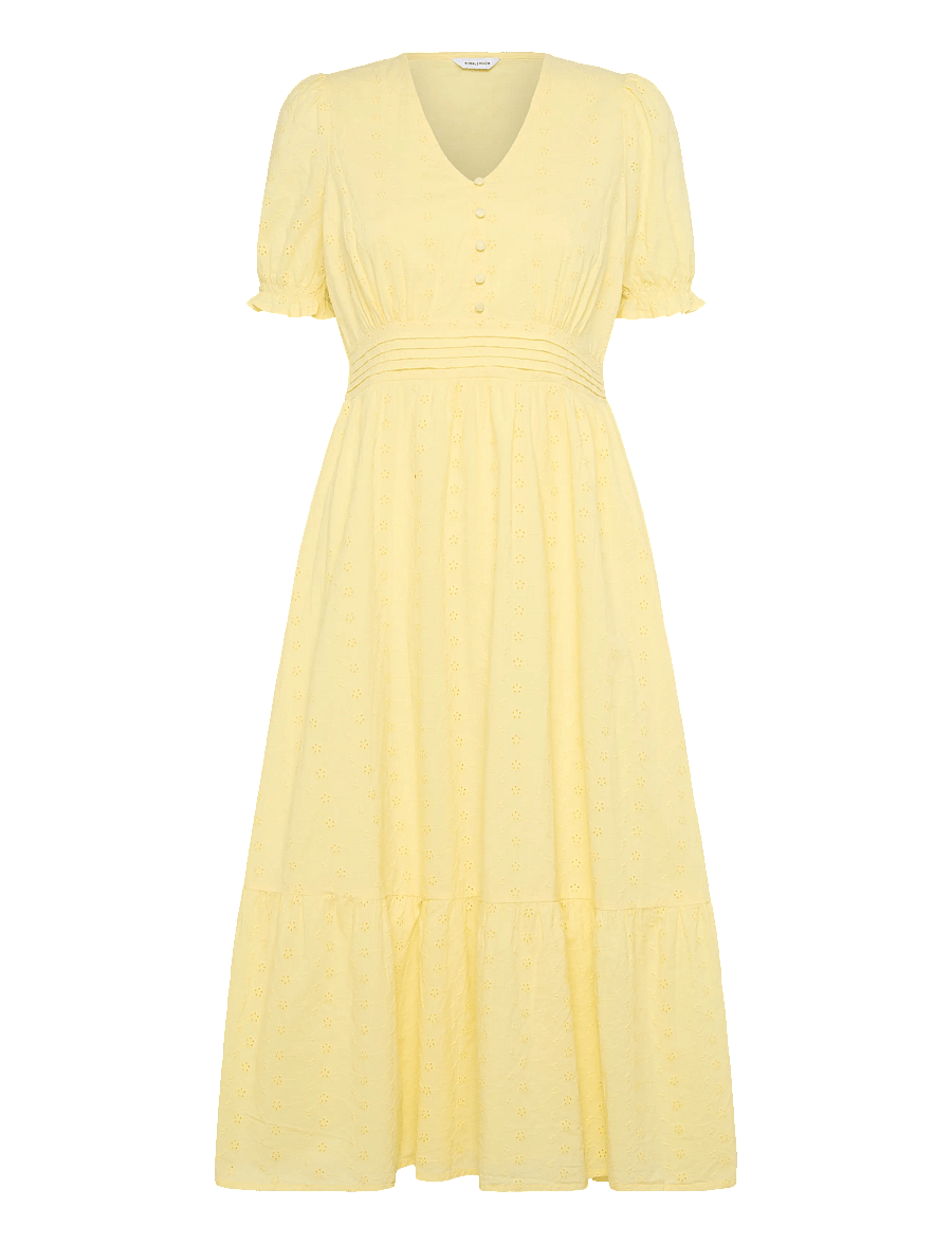 Bubbleroom - Broderie Anglaise Dress - sukienki letnie - light yellow - 1