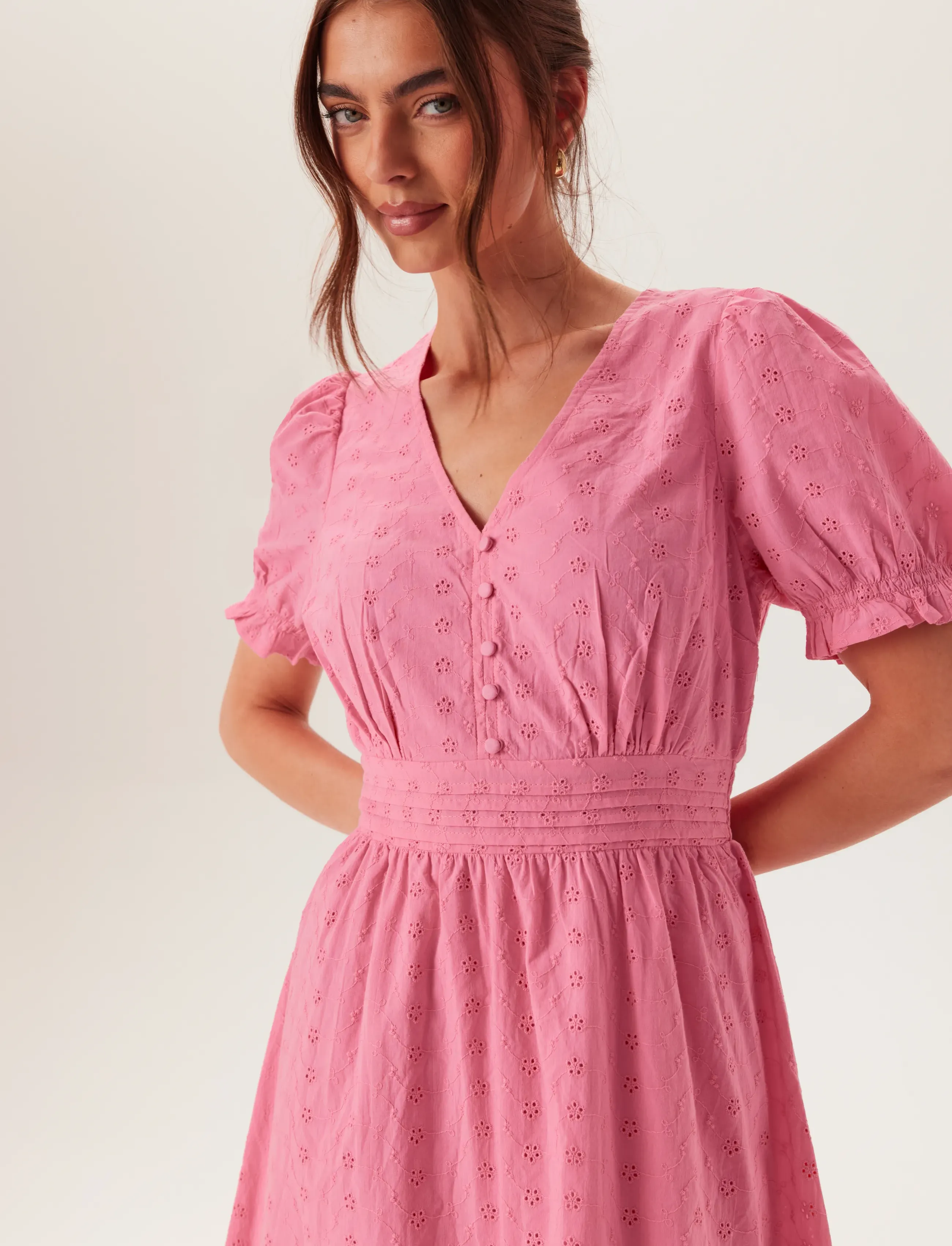 Bubbleroom - Broderie Anglaise Dress - pink - 3